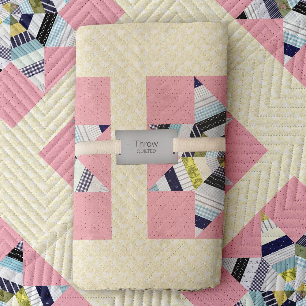 Anne's Bed Quilt Printed Quilted Throw Blanket