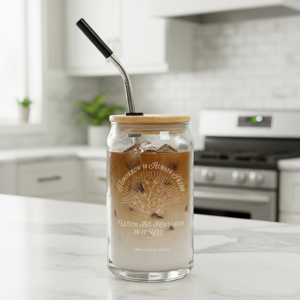Tomorrow Is Always Fresh Engraved Glass Can Tumbler