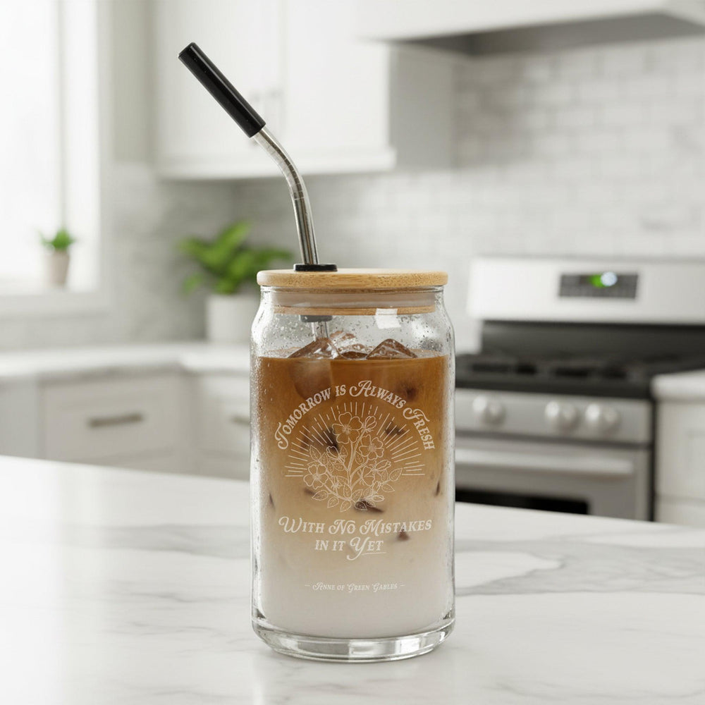 Tomorrow Is Always Fresh Engraved Glass Can Tumbler