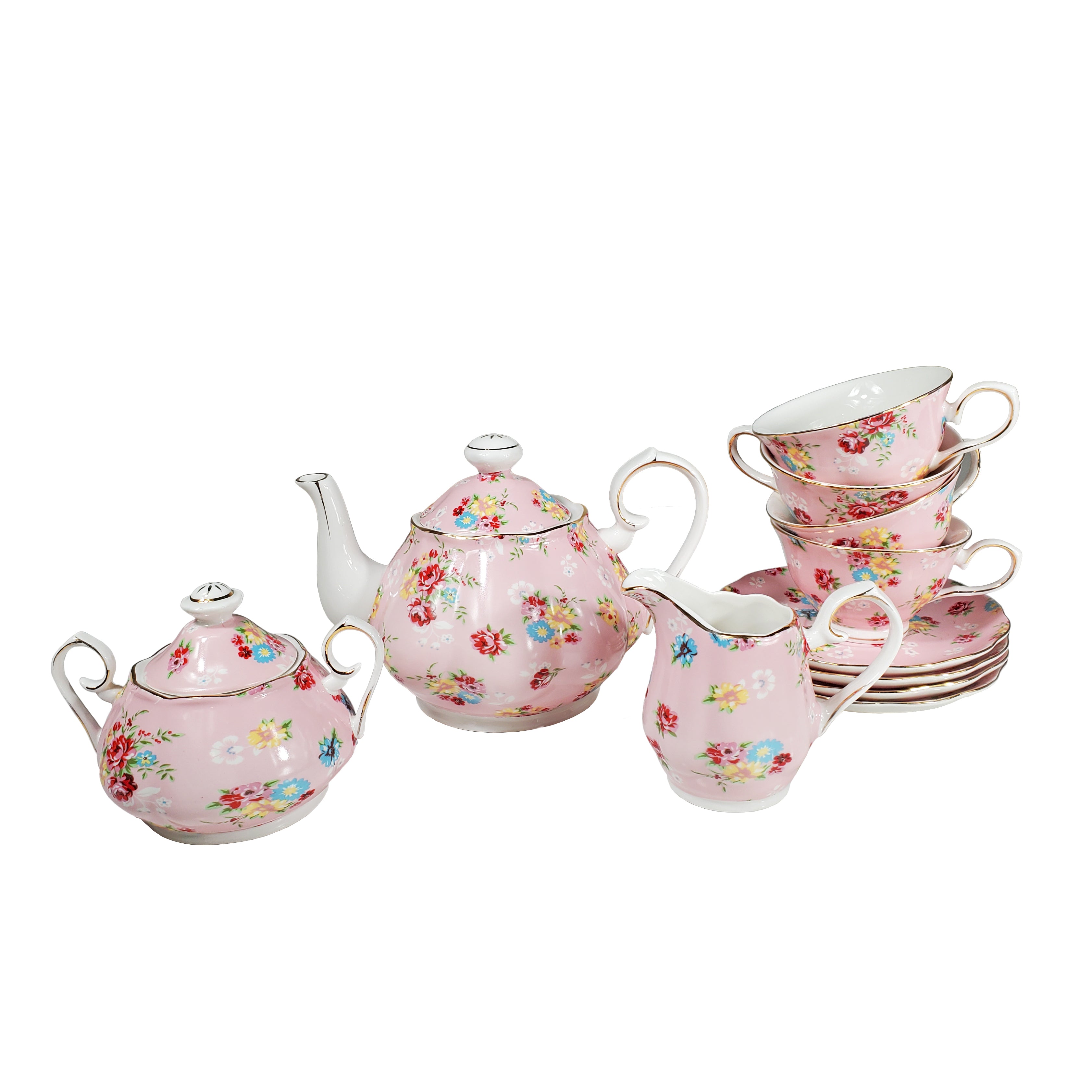 Armenian Ceramic Floral Coffee/Tea Set - Made in Israel