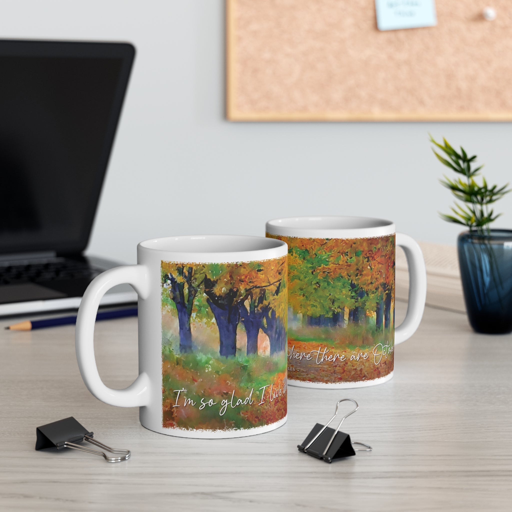 October Quote Watercolor Mug