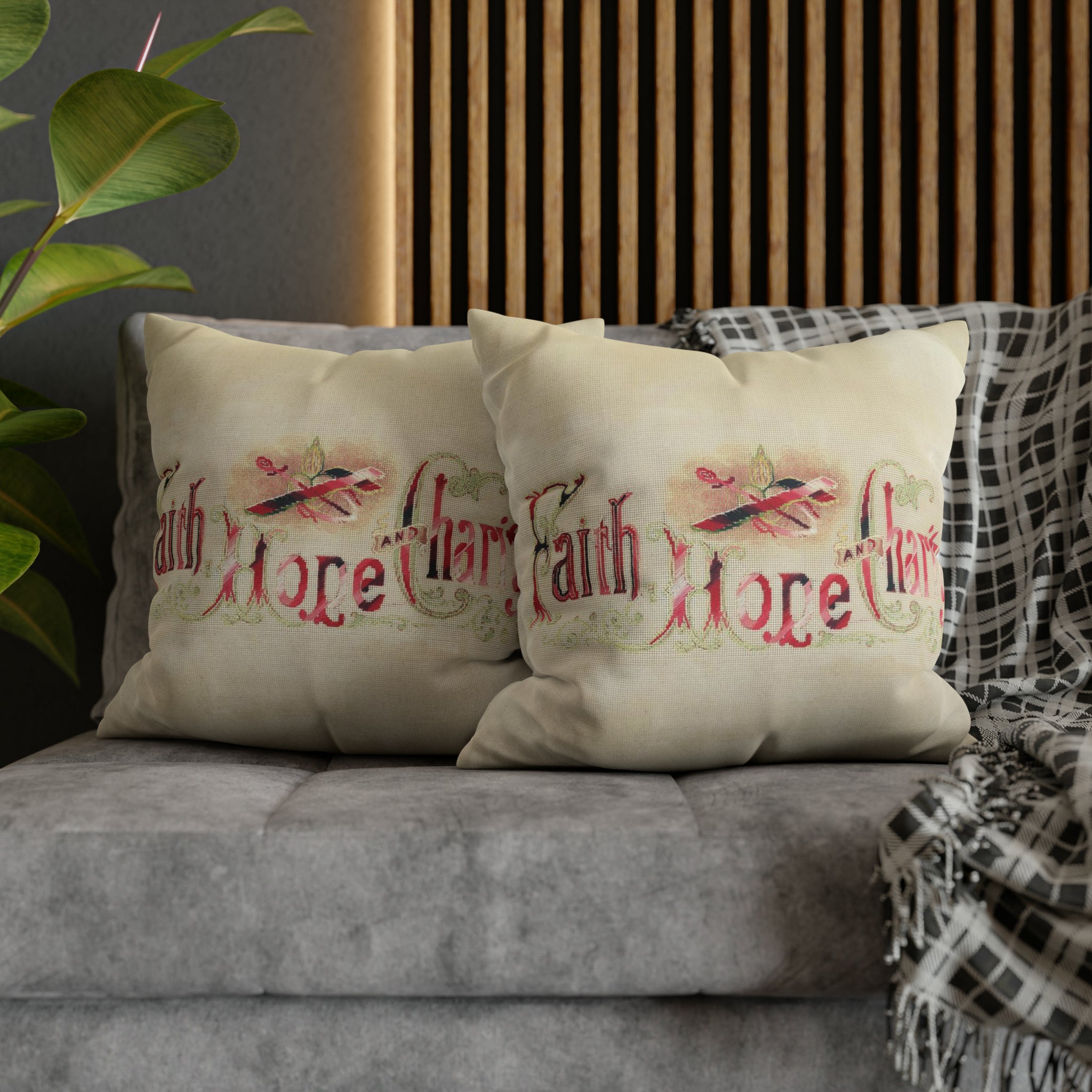 "Faith Hope Charity" Pillow