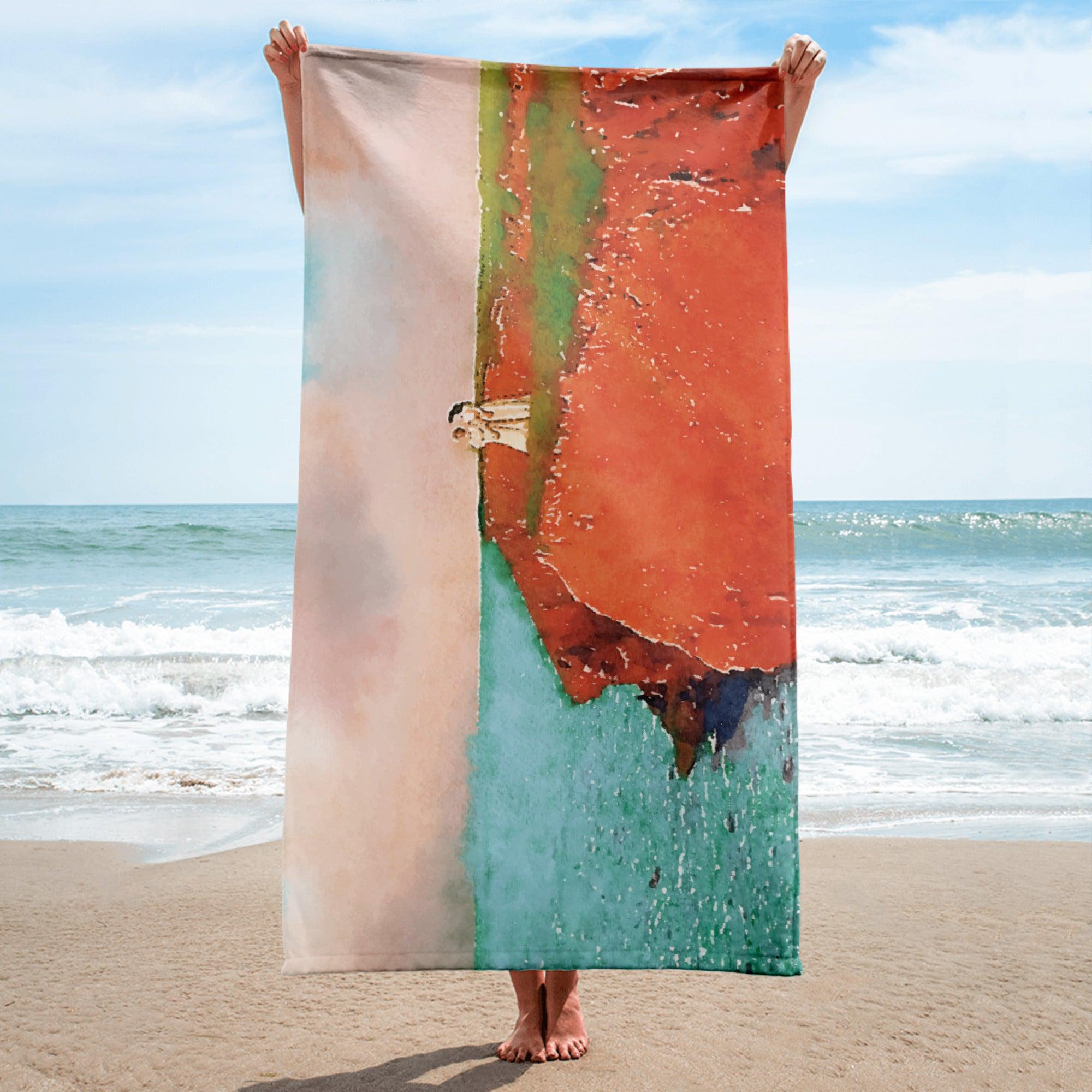 Anne & Diana Sunset Cliff Beach Towel