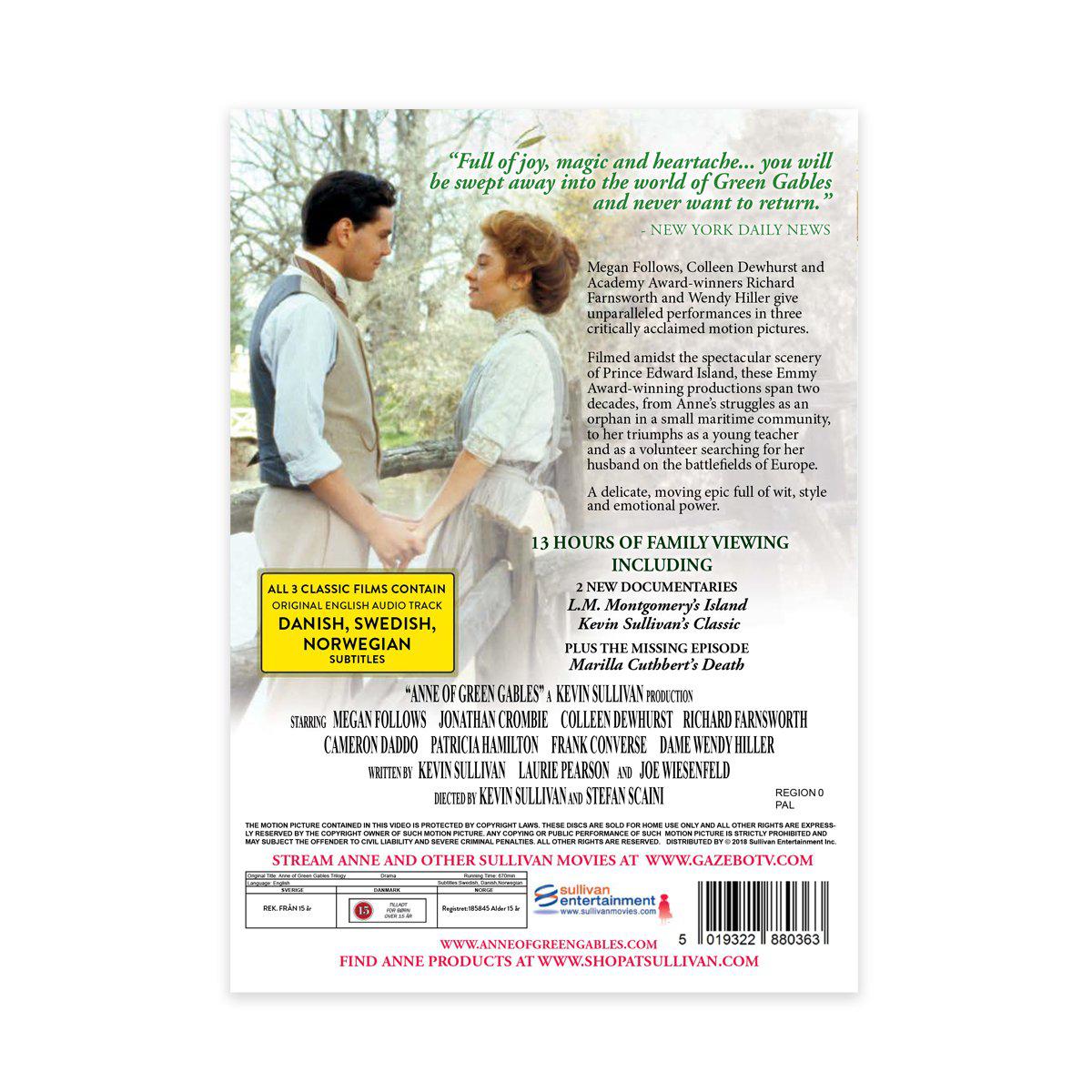 Anne of Green Gables Trilogy-Scandinavian subtitled DVD