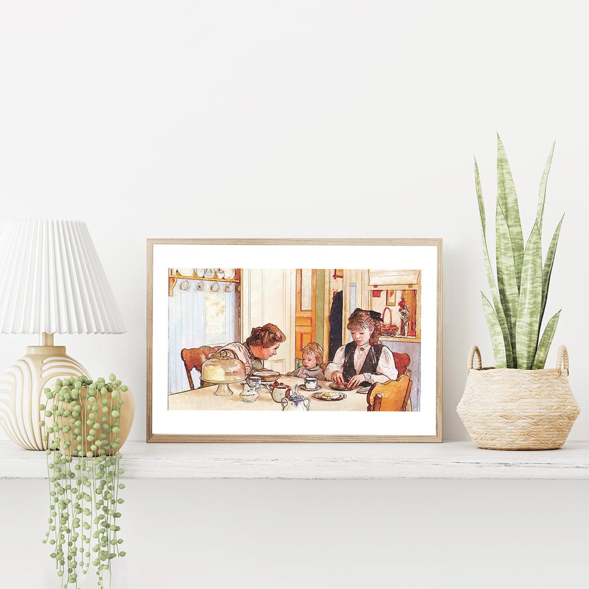 "Breakfast With The Baby" Limited Edition Illustrated Print on Watercolor Paper