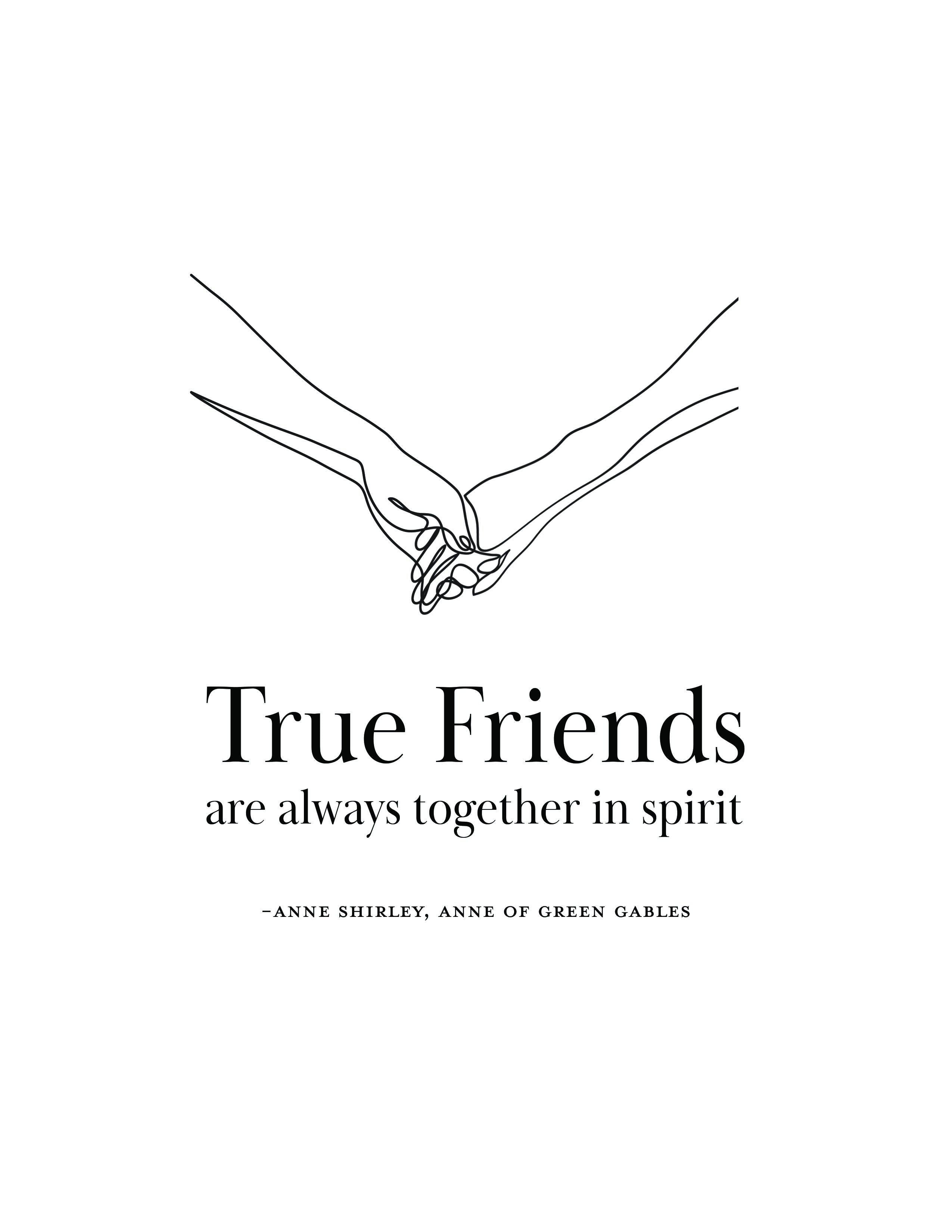 "True Friends" Quote Print On Heavy Weight Paper