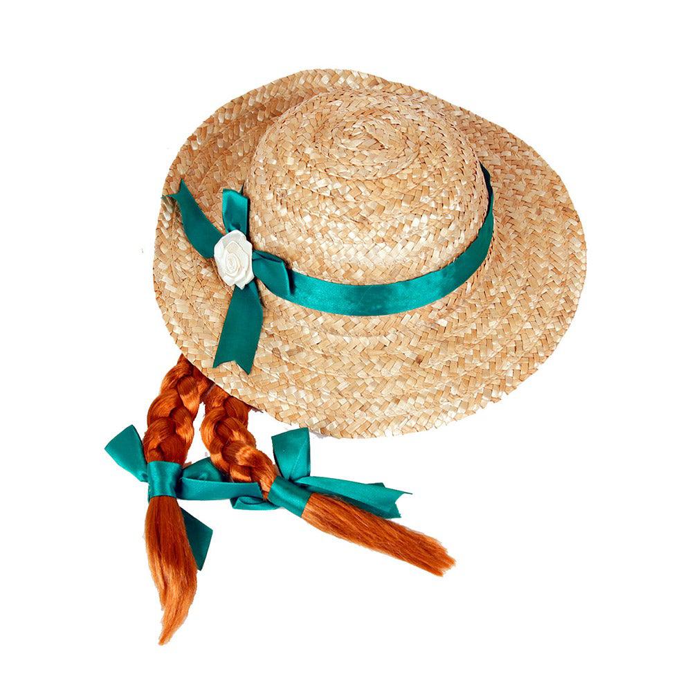 Anne of Green Gables Hat with braids costume