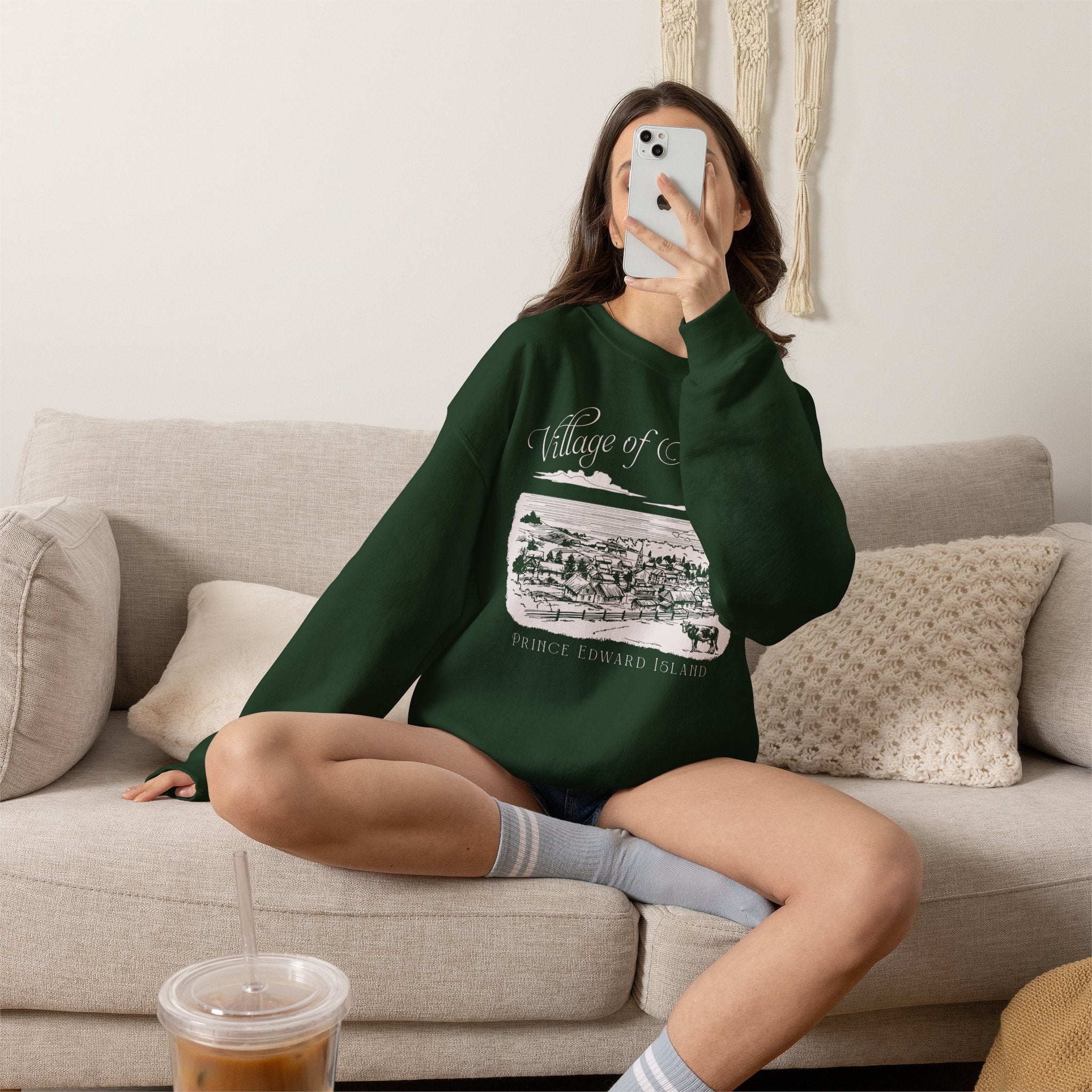 Vintage Village of Avonlea Illustration Sweatshirt