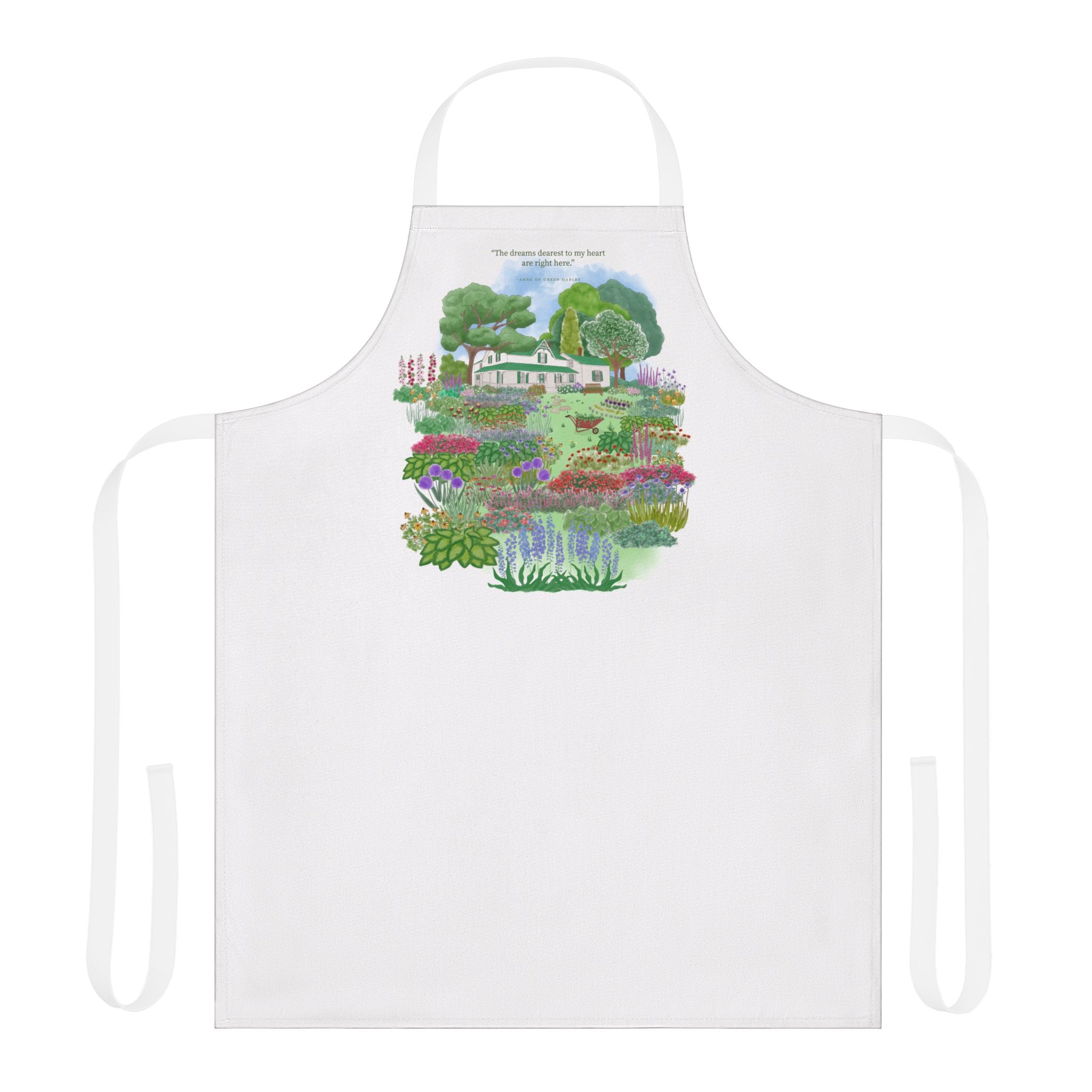 Green Gables Blooming Garden Apron - White