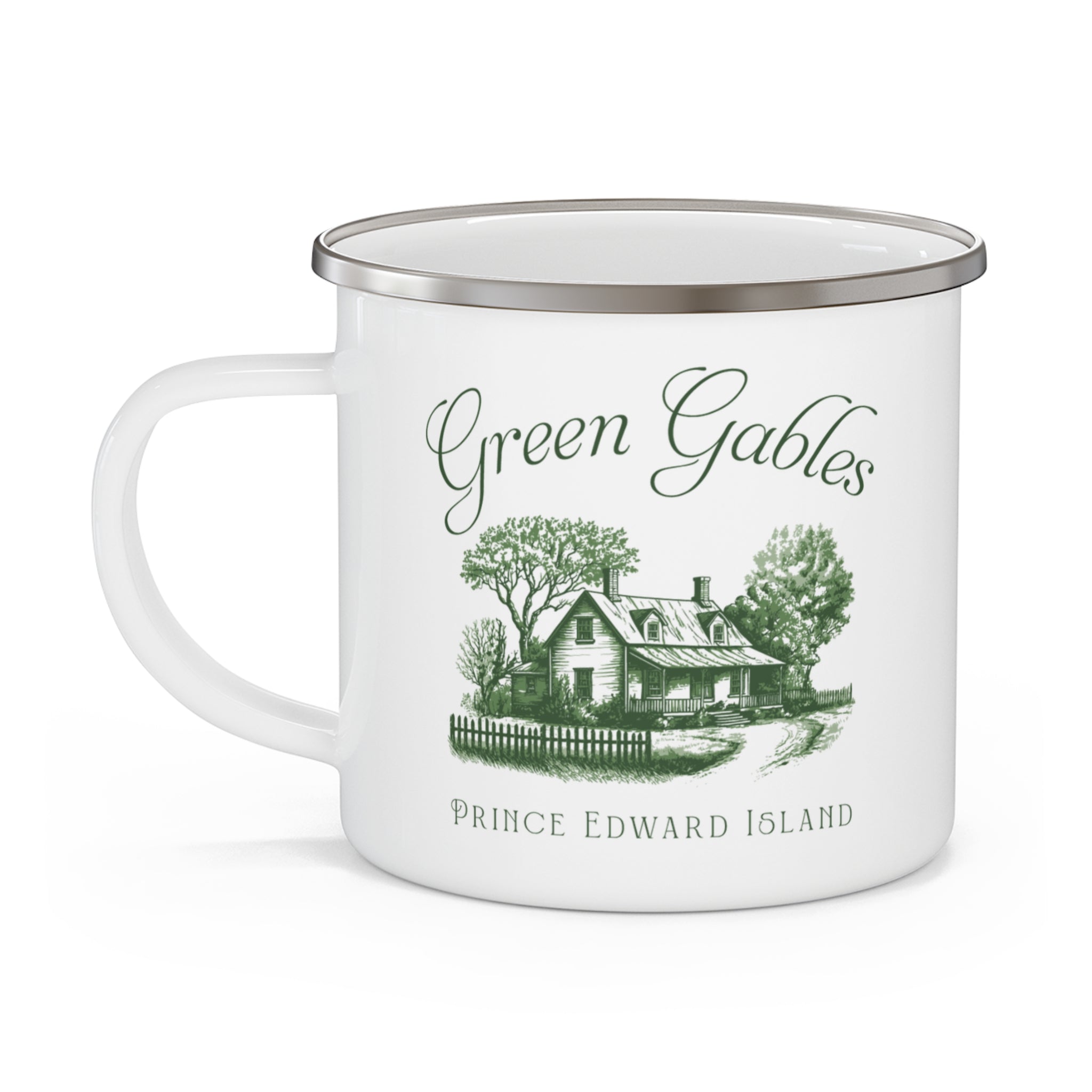 Green Gable Vintage Illustration Enamel Mug