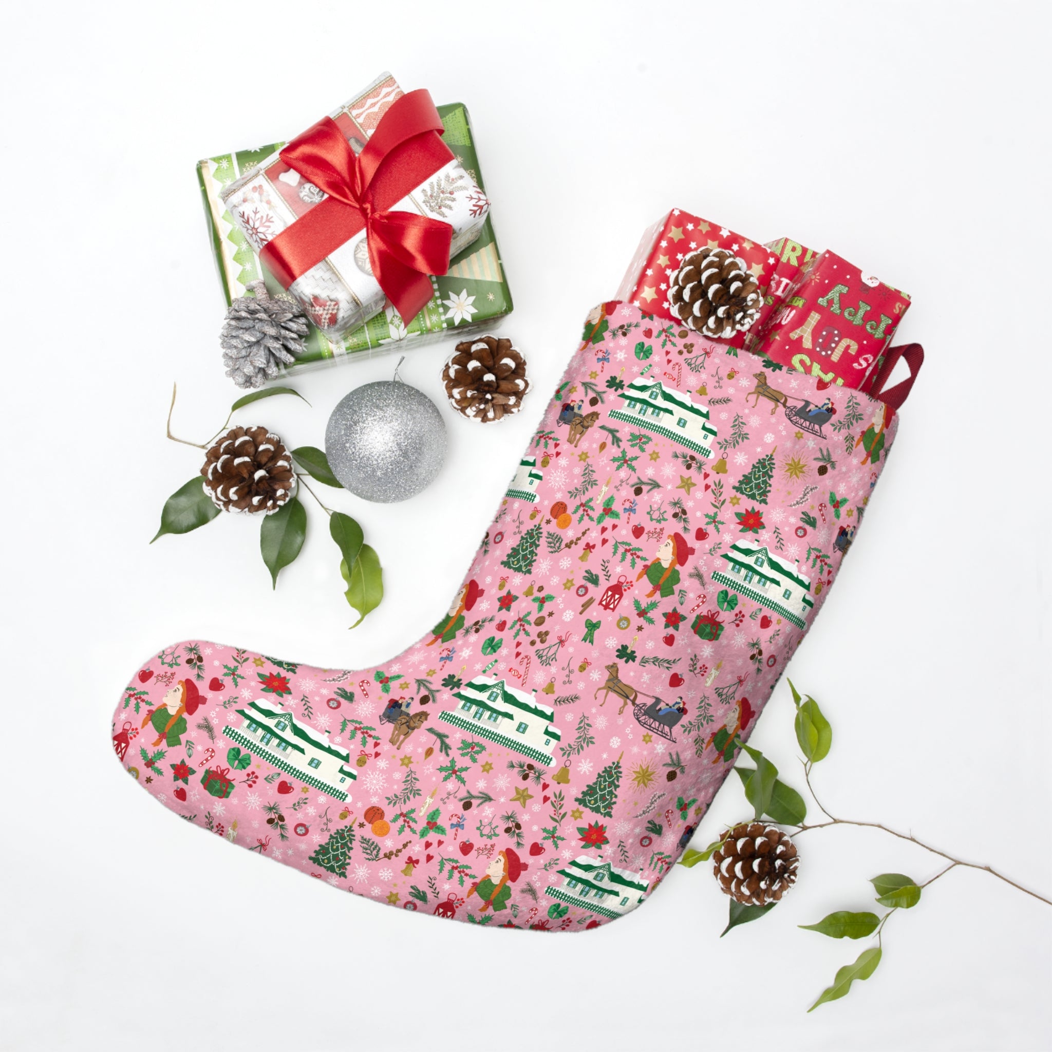 Anne of Green Gables Pink Christmas Stocking