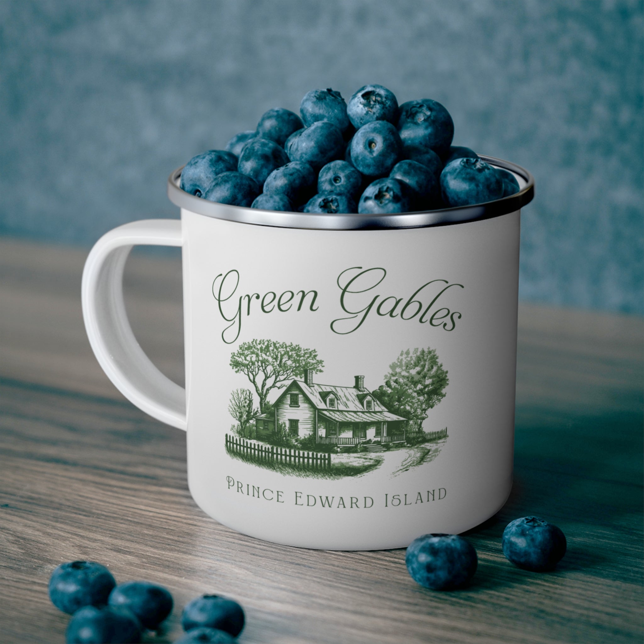 Green Gable Vintage Illustration Enamel Mug