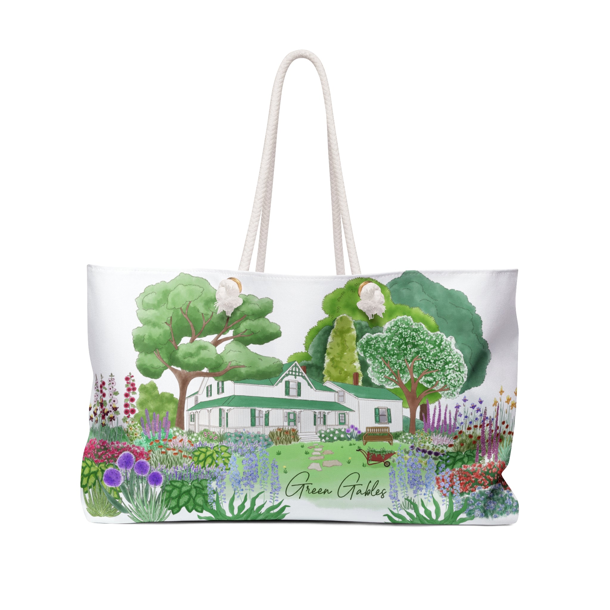 Green Gables Blooming Garden Oversized Tote Bag