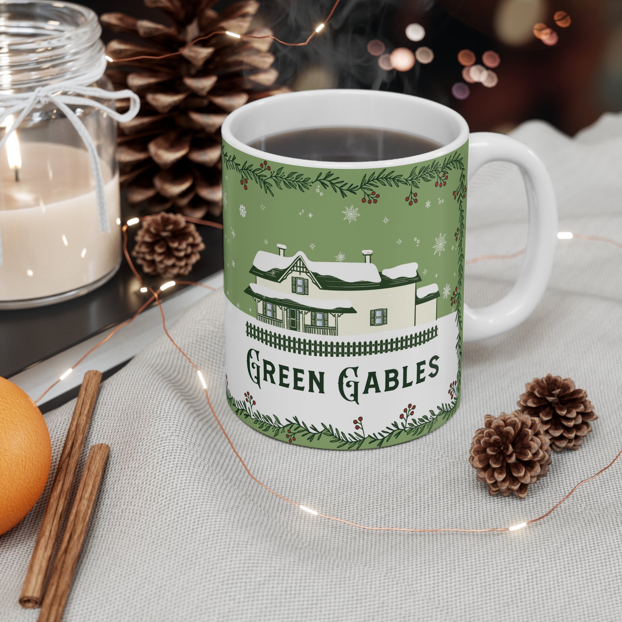 Green Gables White Christmas Mug