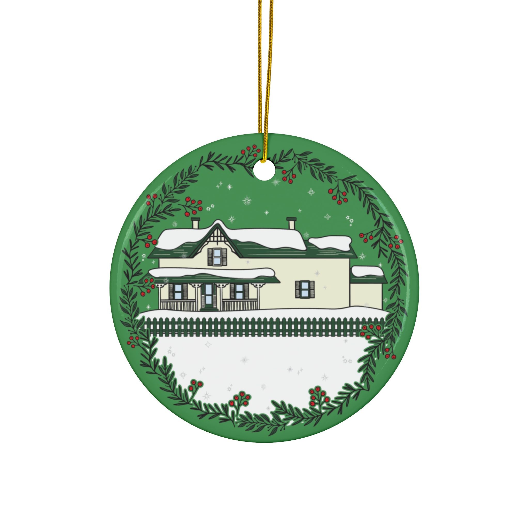 Anne & Matthew Sleigh Ride Ceramic Ornament