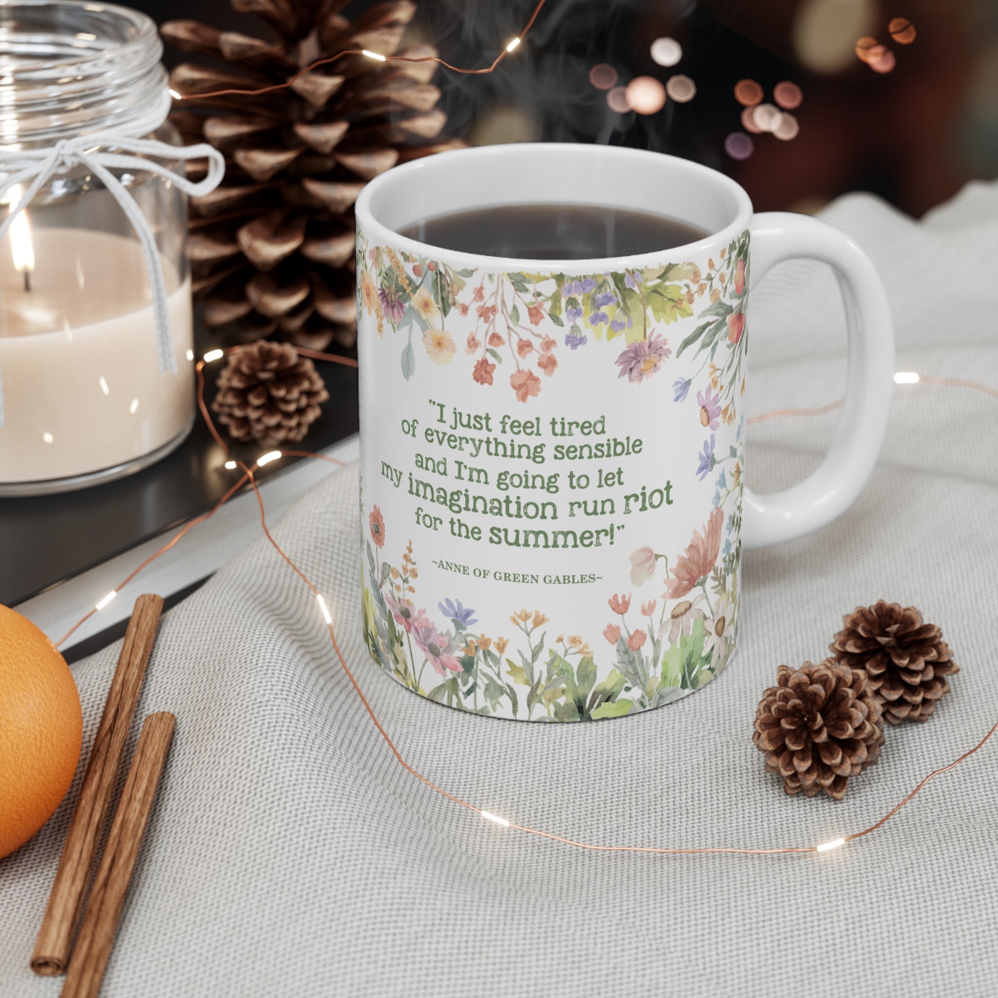 Anne of Green Gables Summer Quote Floral Mug