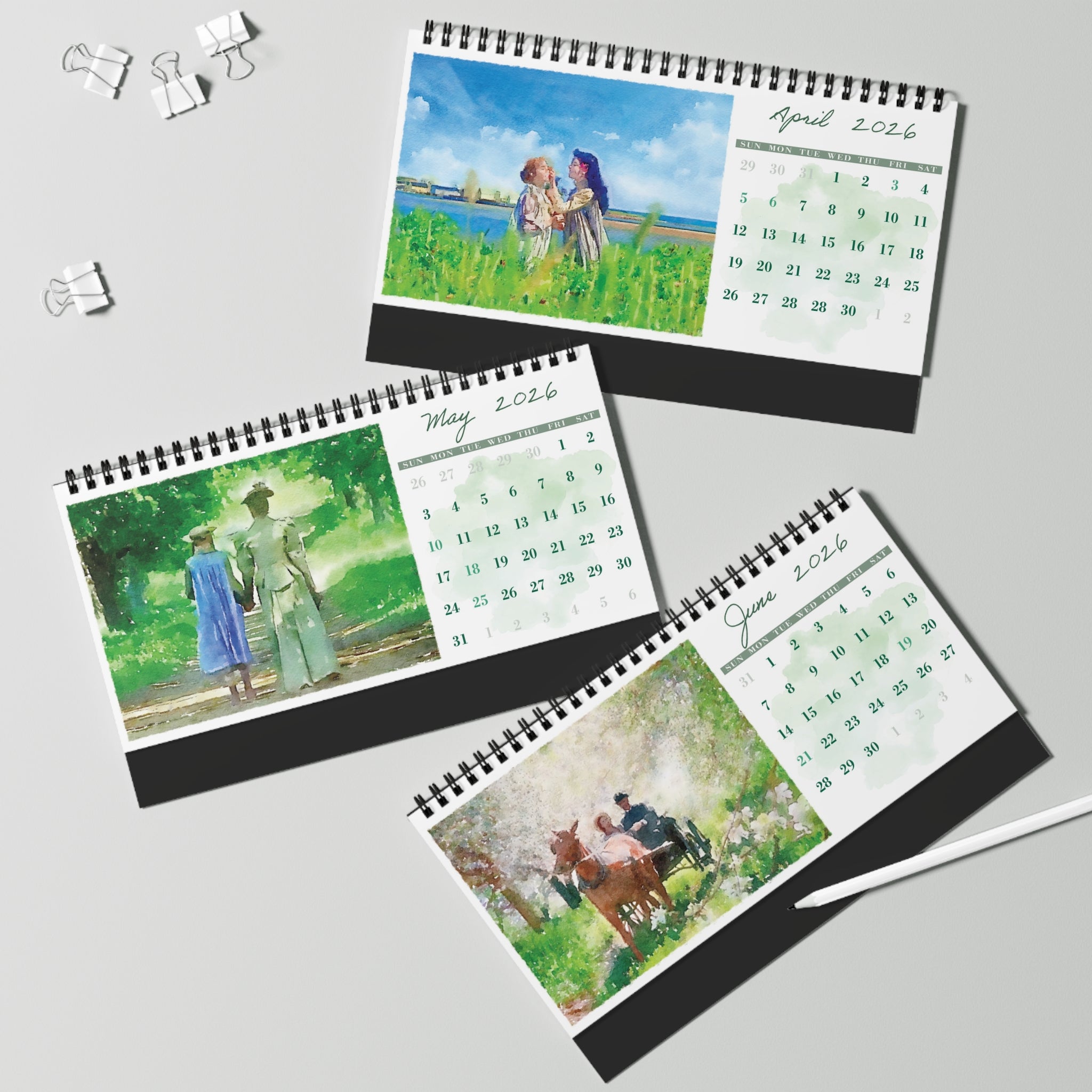 Anne of Green Gables Watercolor 2026 Desktop Calendar