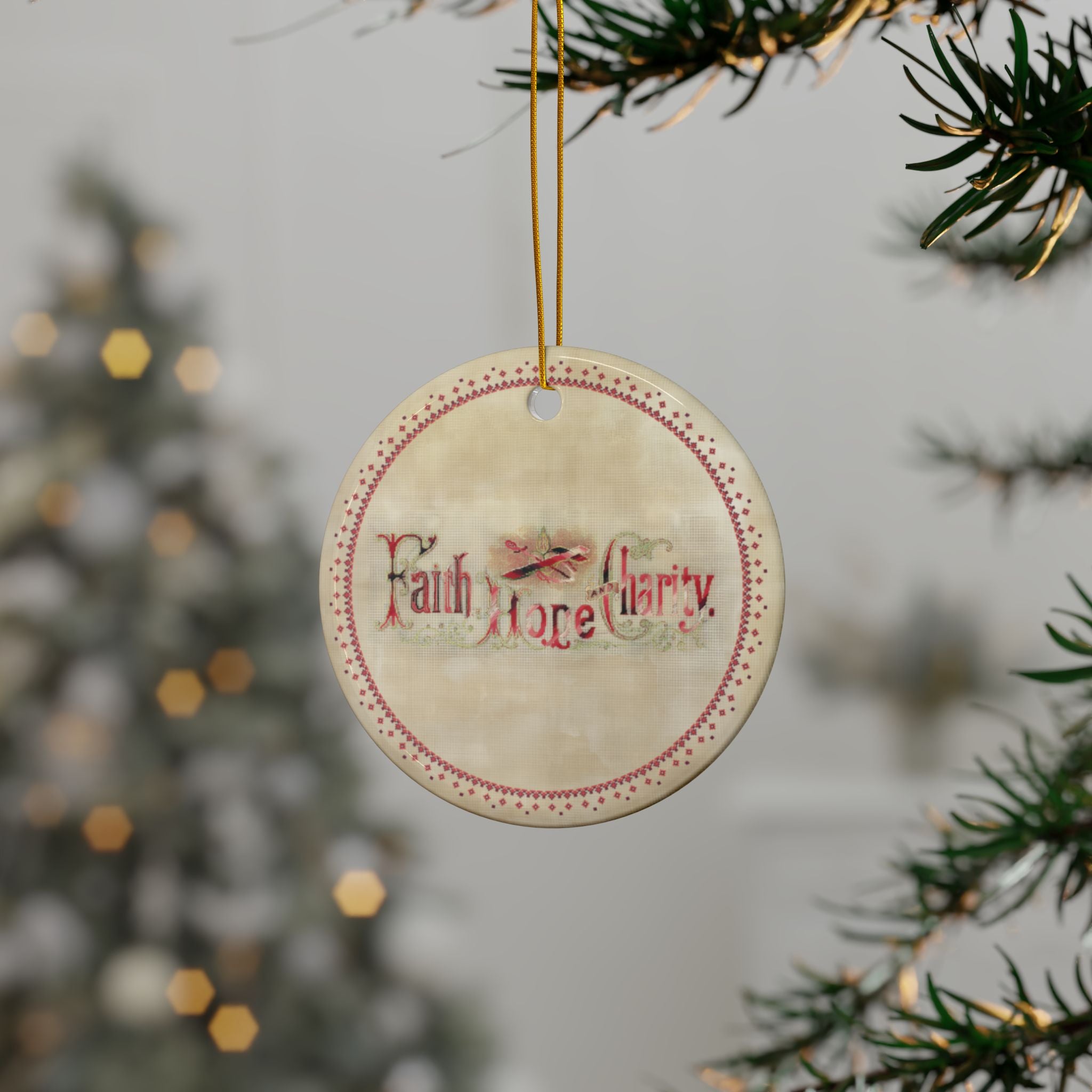 "Faith Hope and Charity" Ceramic Ornament