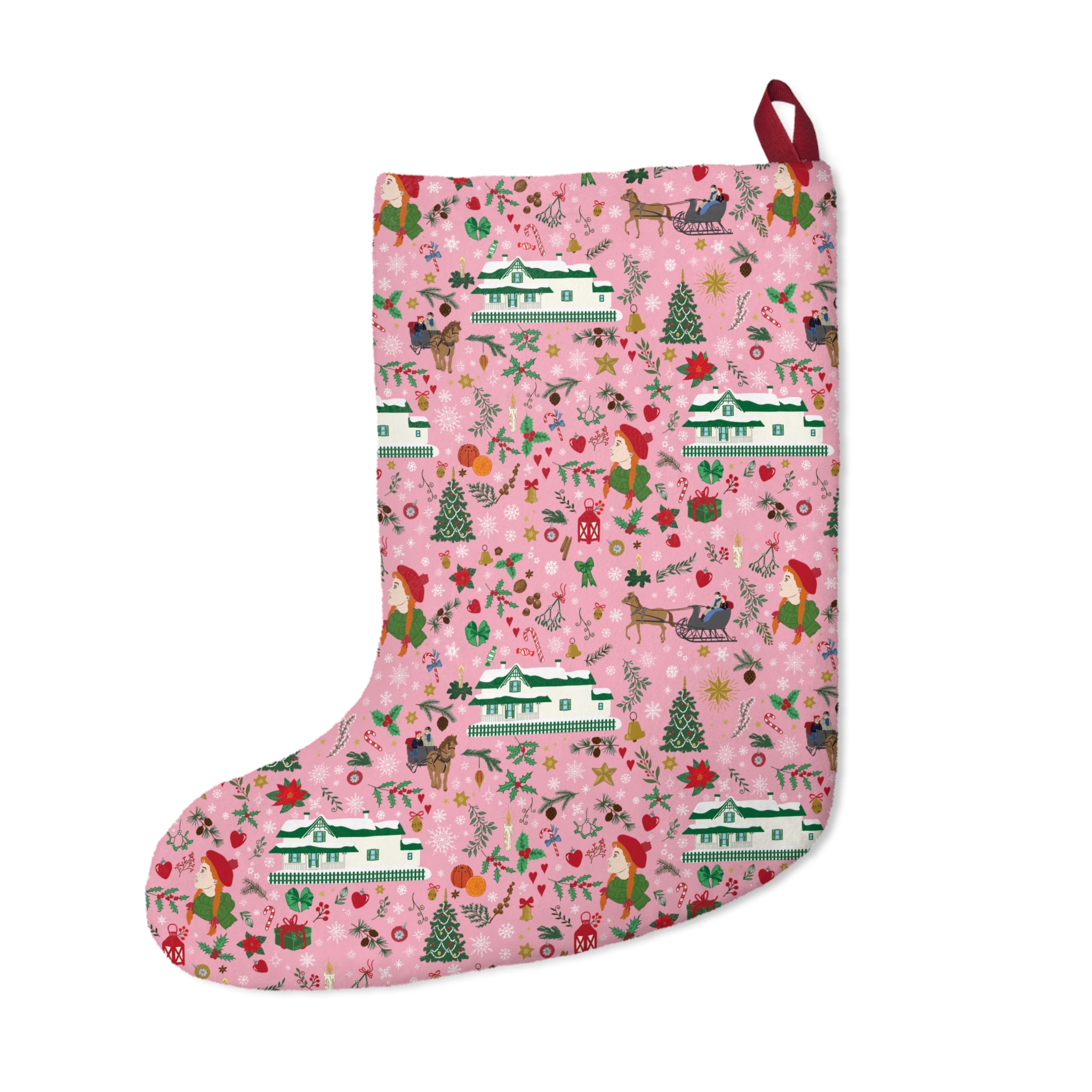 Anne of Green Gables Pink Christmas Stocking