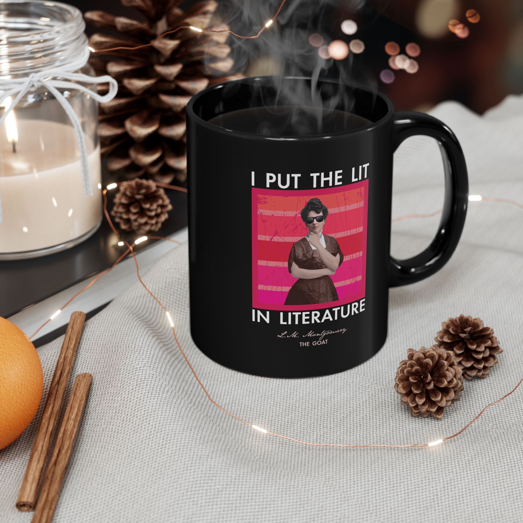 L. M. Montgomery Lit in Literature Black Mug