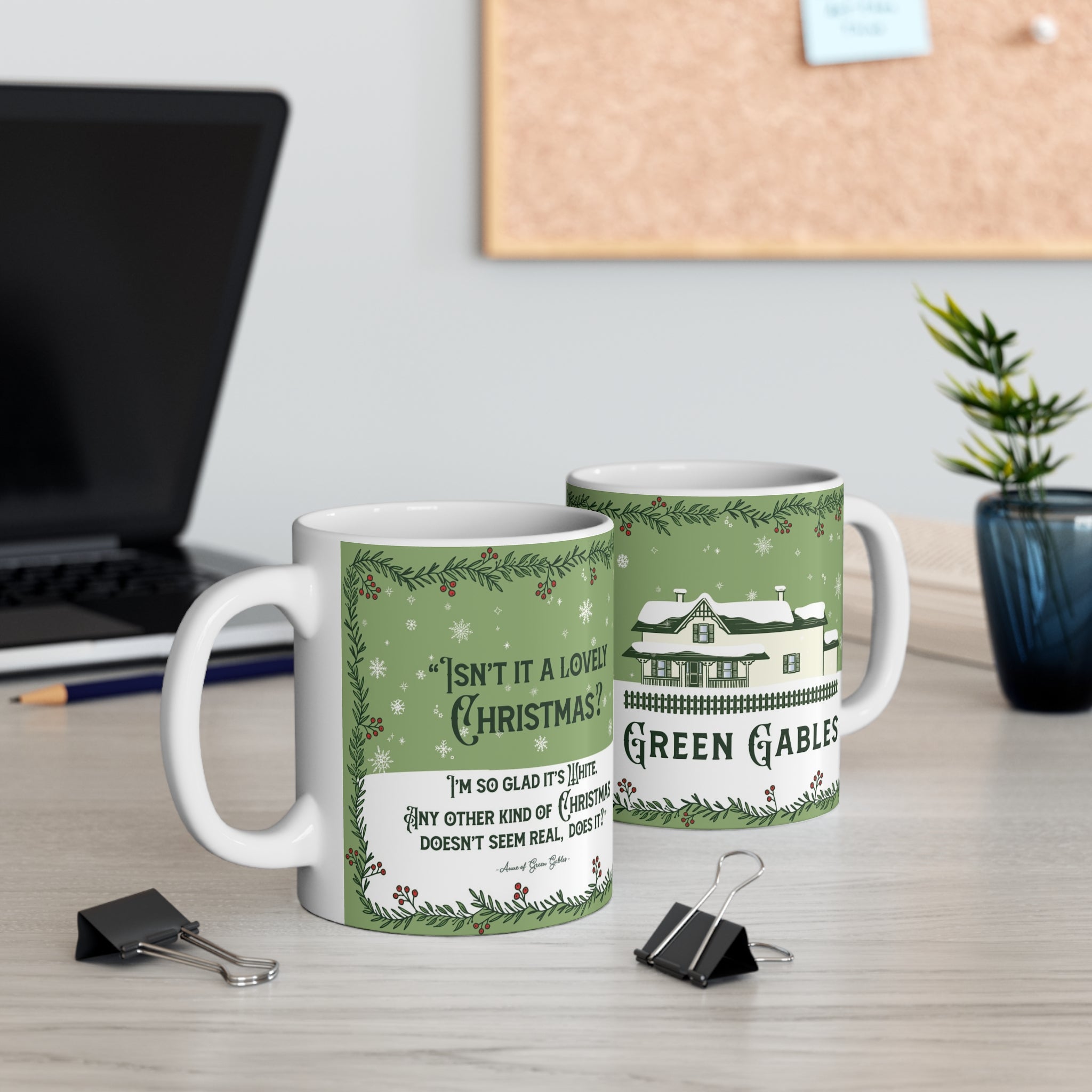 Green Gables White Christmas Mug