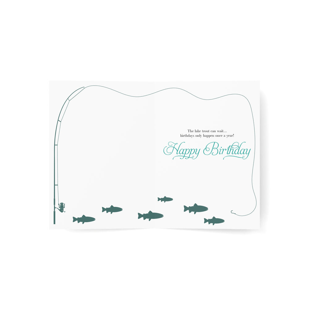 Fishing for Lake Trout Birthday Card