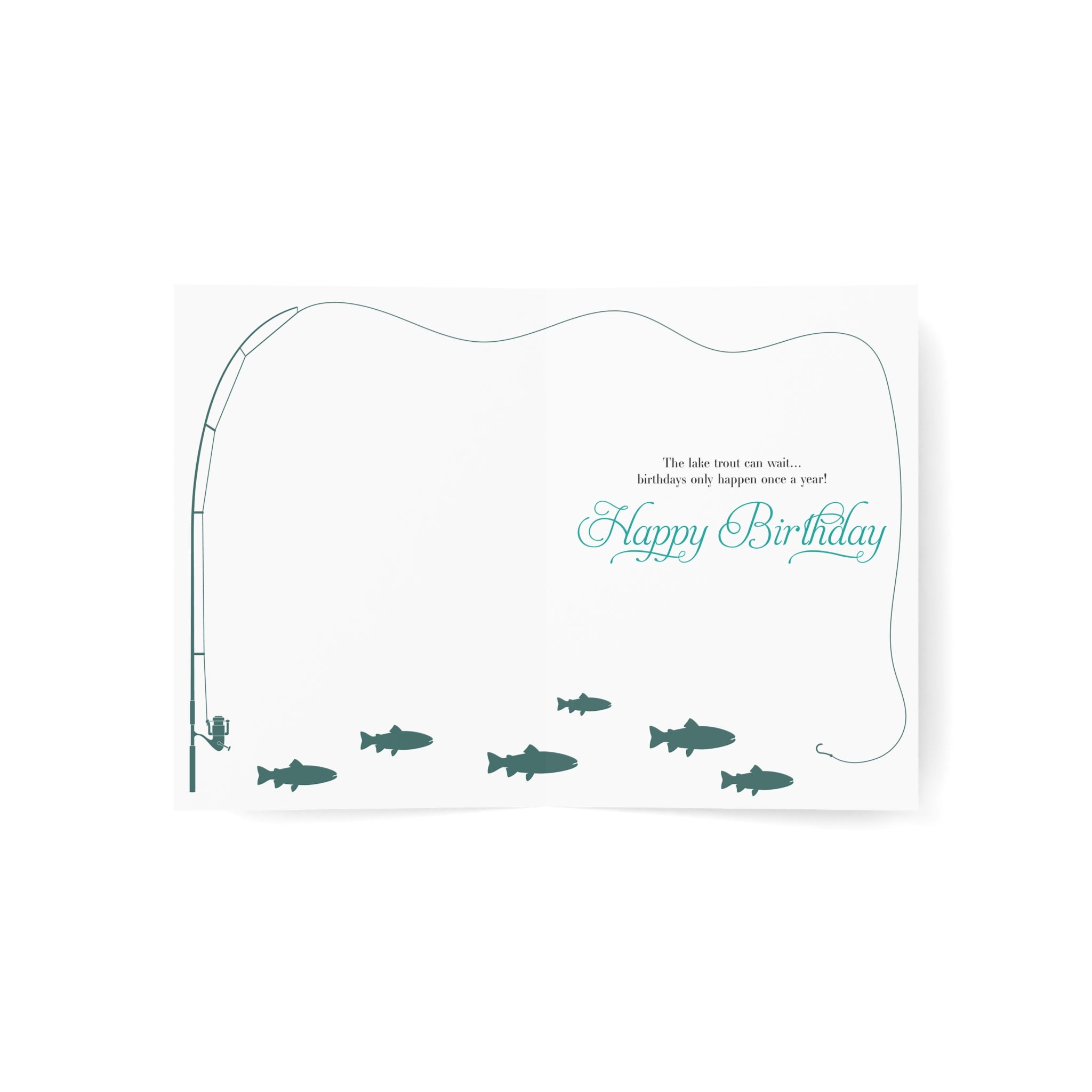 Fishing for Lake Trout Birthday Card