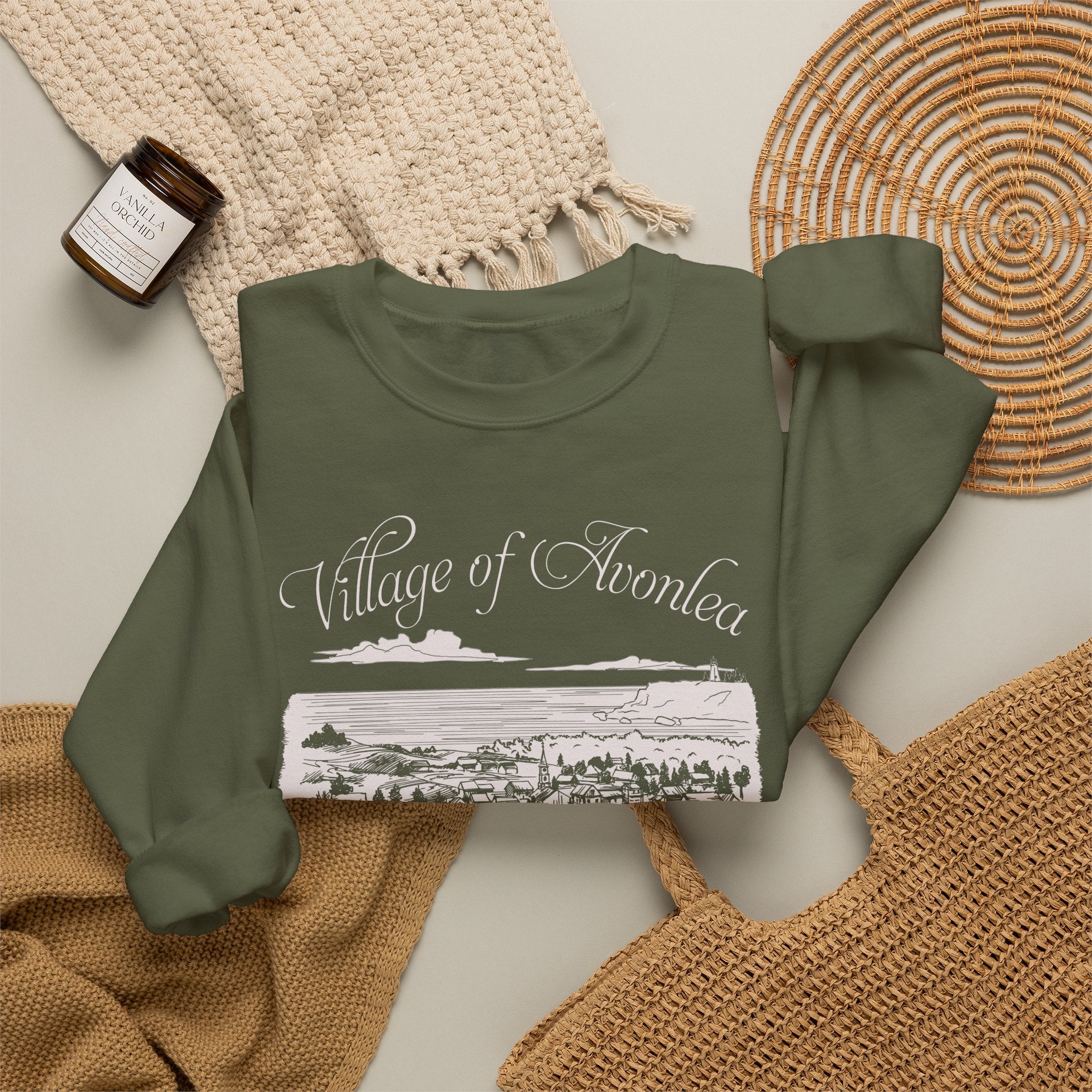 Vintage Village of Avonlea Illustration Sweatshirt