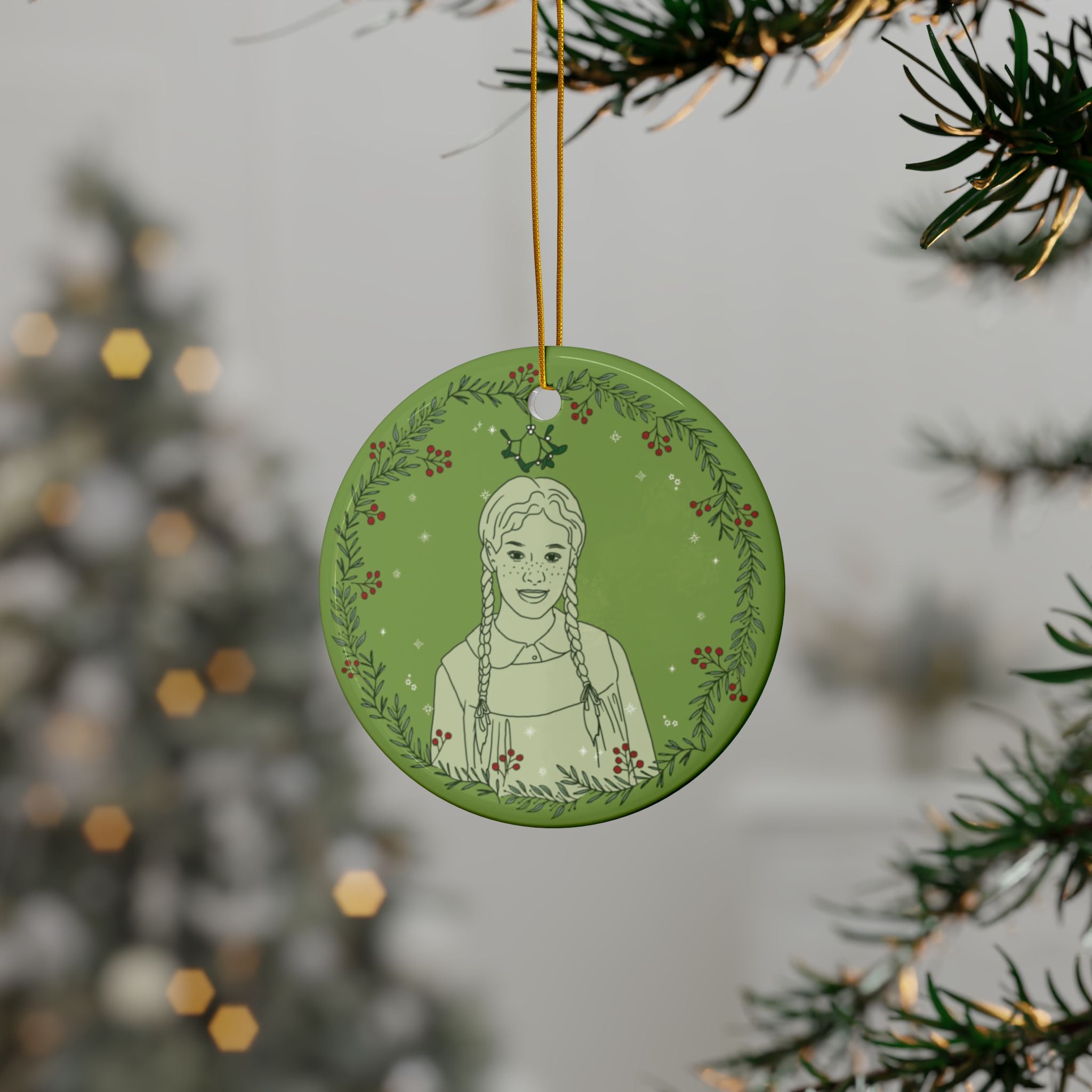 Anne & Gilbert Mistletoe Ceramic Ornament