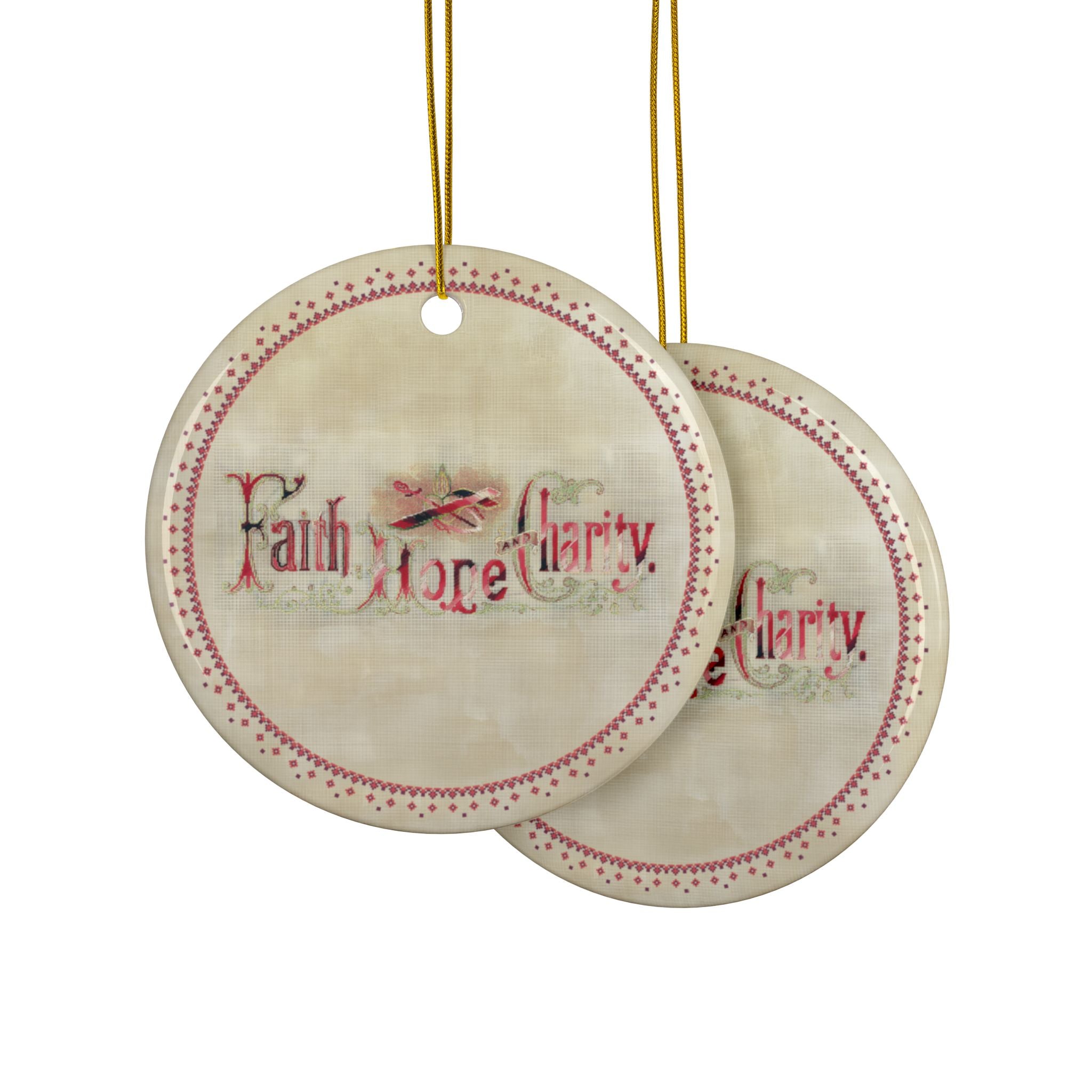 "Faith Hope and Charity" Ceramic Ornament