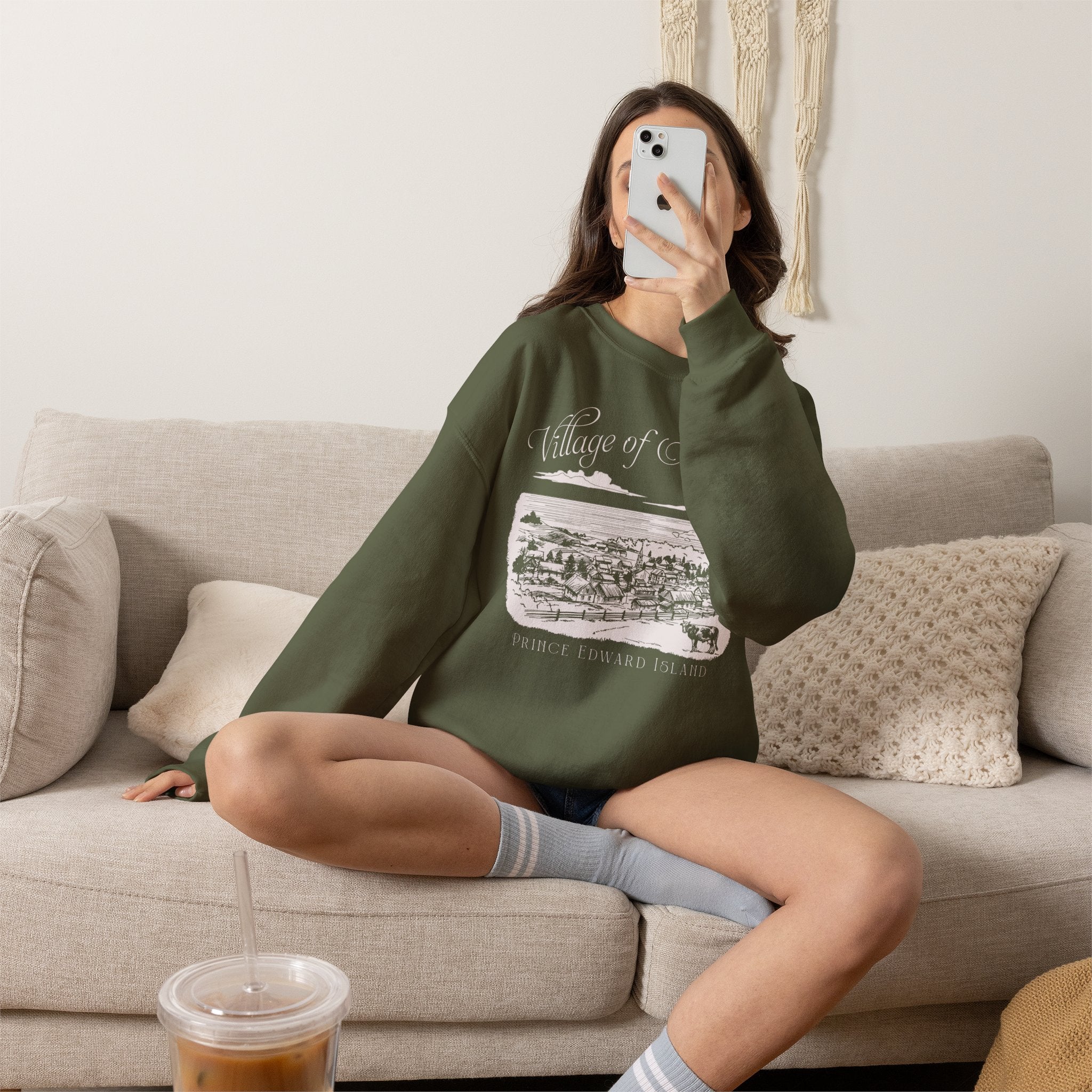 Vintage Village of Avonlea Illustration Sweatshirt