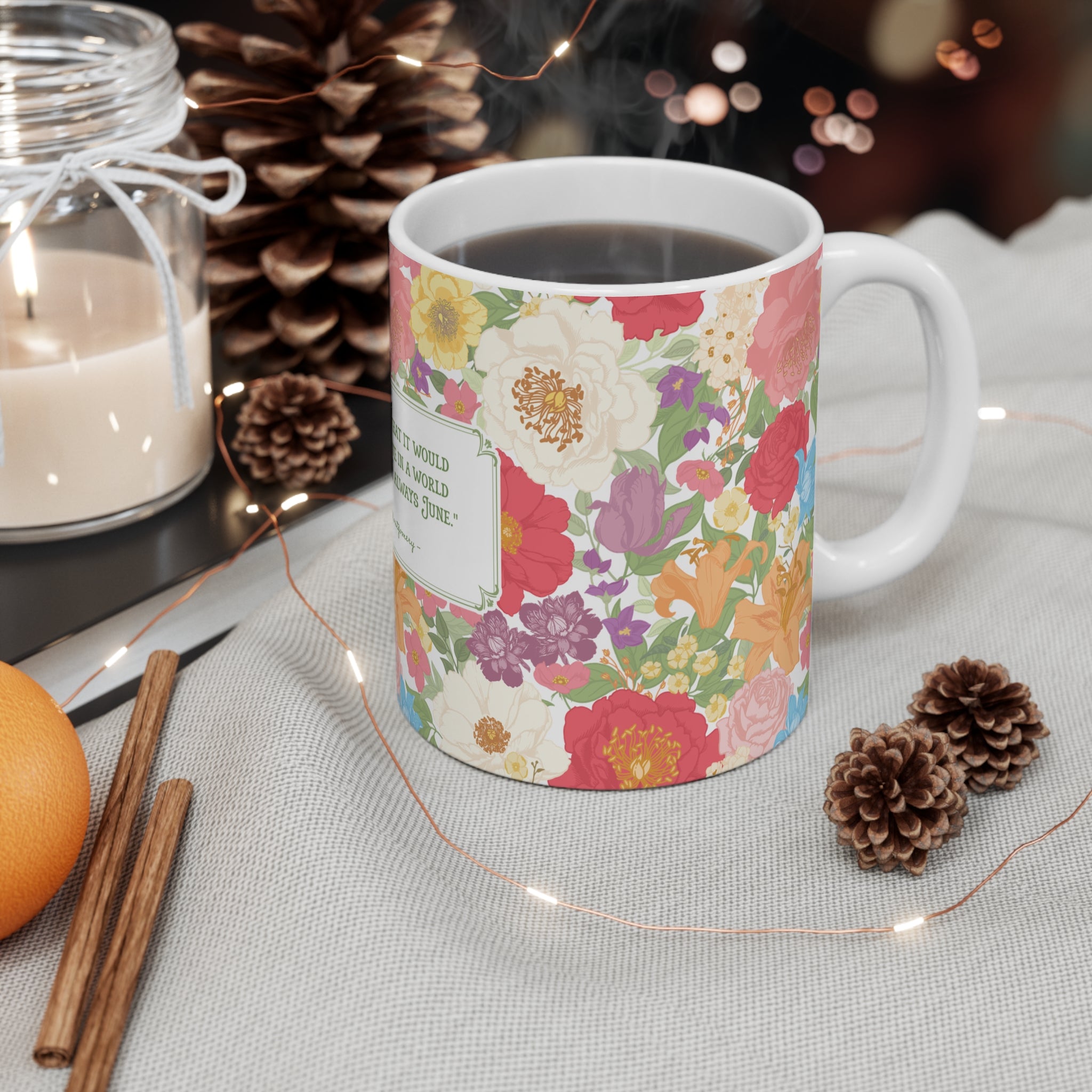 Anne of Green Gables June Quote Floral Mug