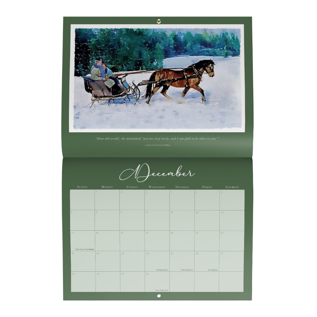 Anne of Green Gables 2025 Watercolor Wall Calendar