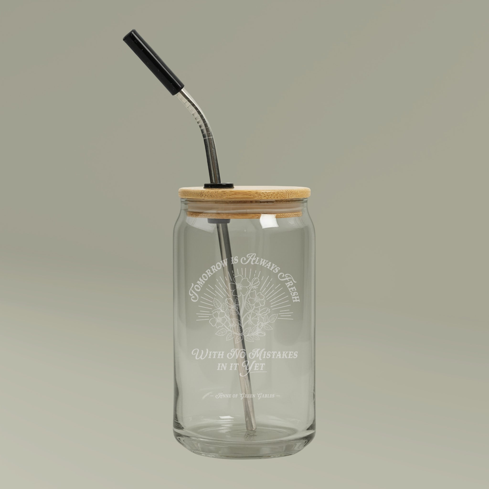 Tomorrow Is Always Fresh Engraved Glass Can