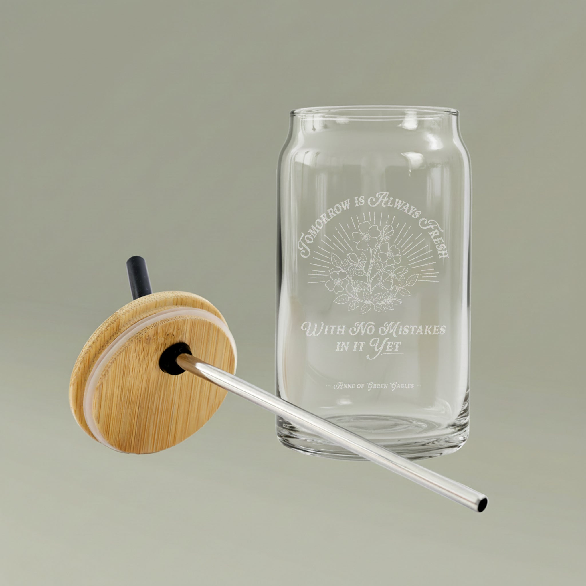 Tomorrow Is Always Fresh Engraved Glass Can