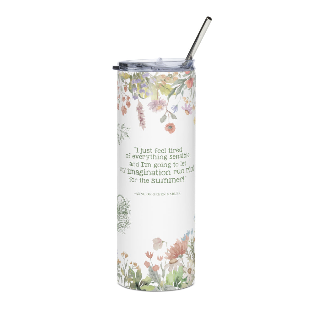 Anne of Green Gables Summer Quote Floral Tumbler