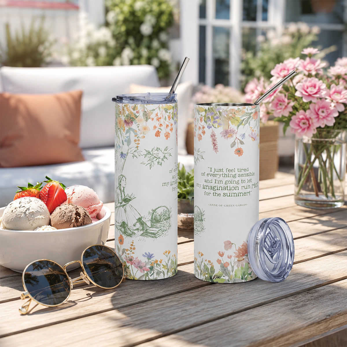 Anne of Green Gables Summer Quote Floral Tumbler