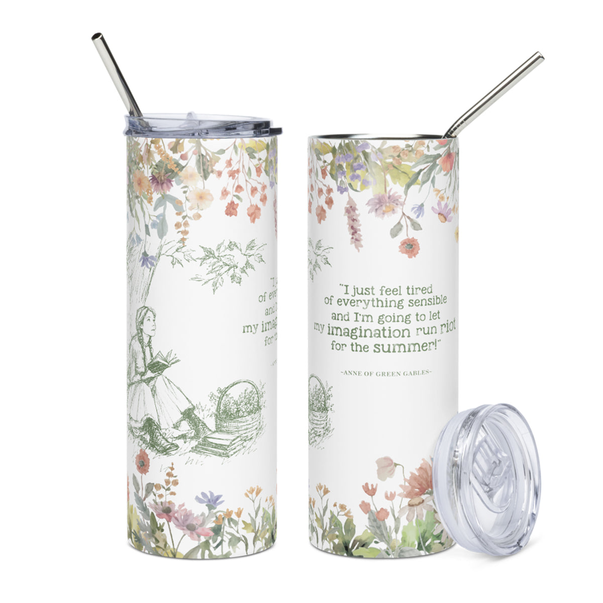 Anne of Green Gables Summer Quote Floral Tumbler