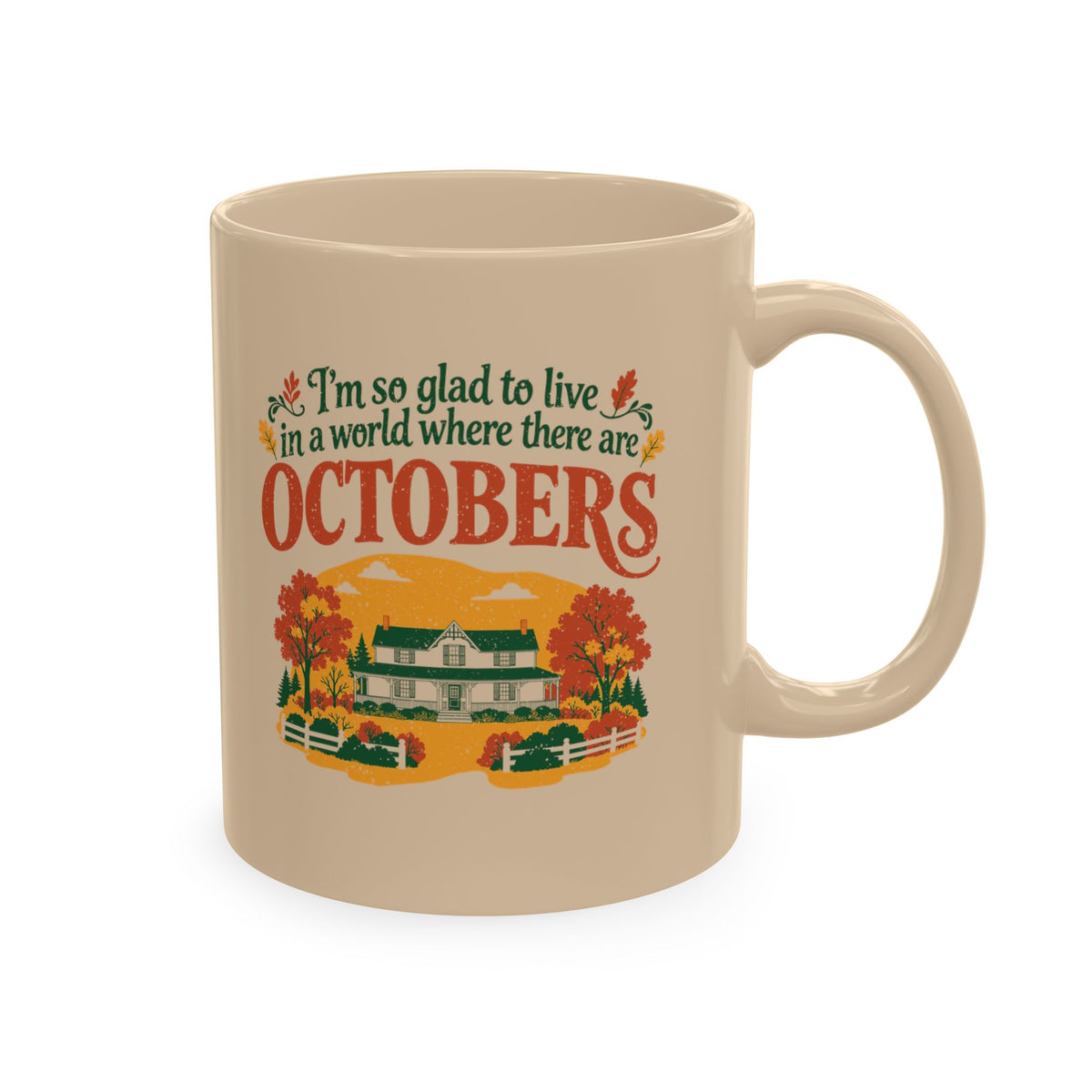 Vintage October Green Gables Ceramic Mug