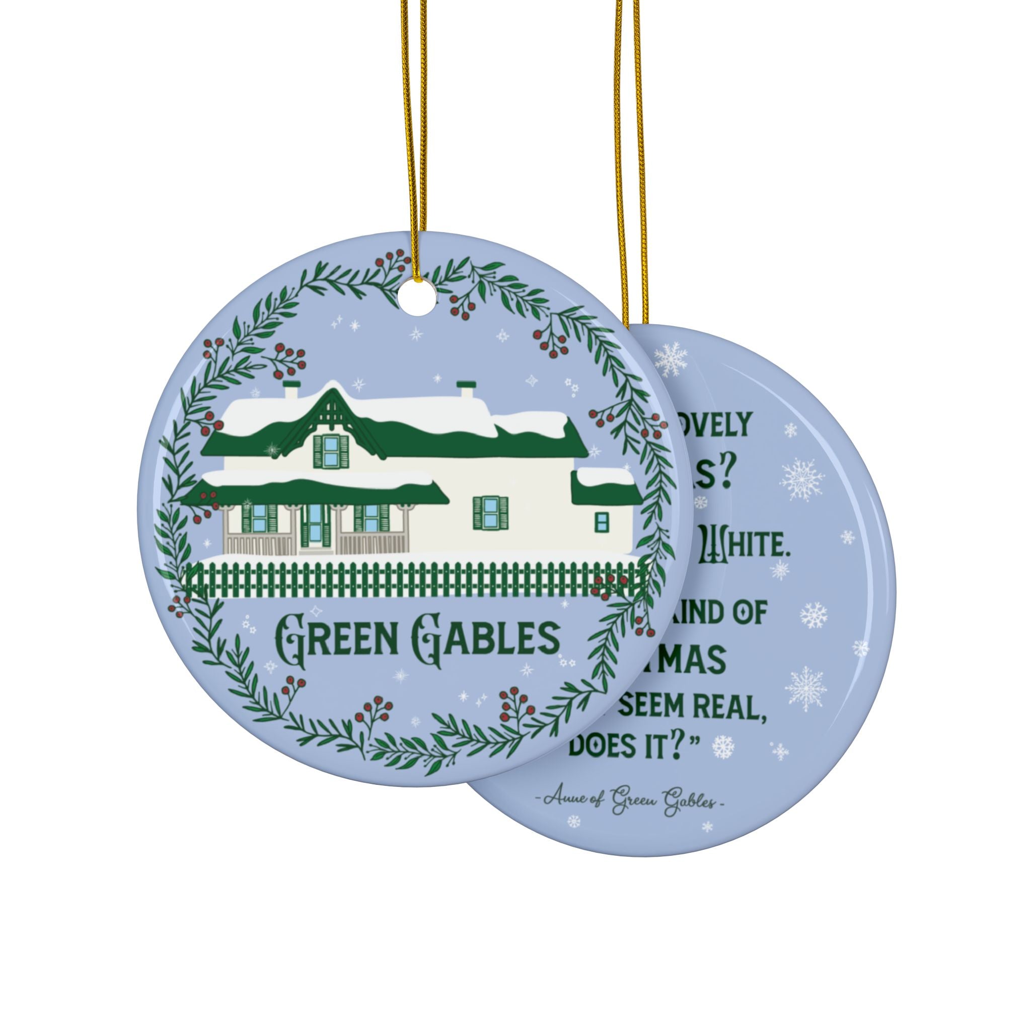 "Green Gables White Christmas" Ornament