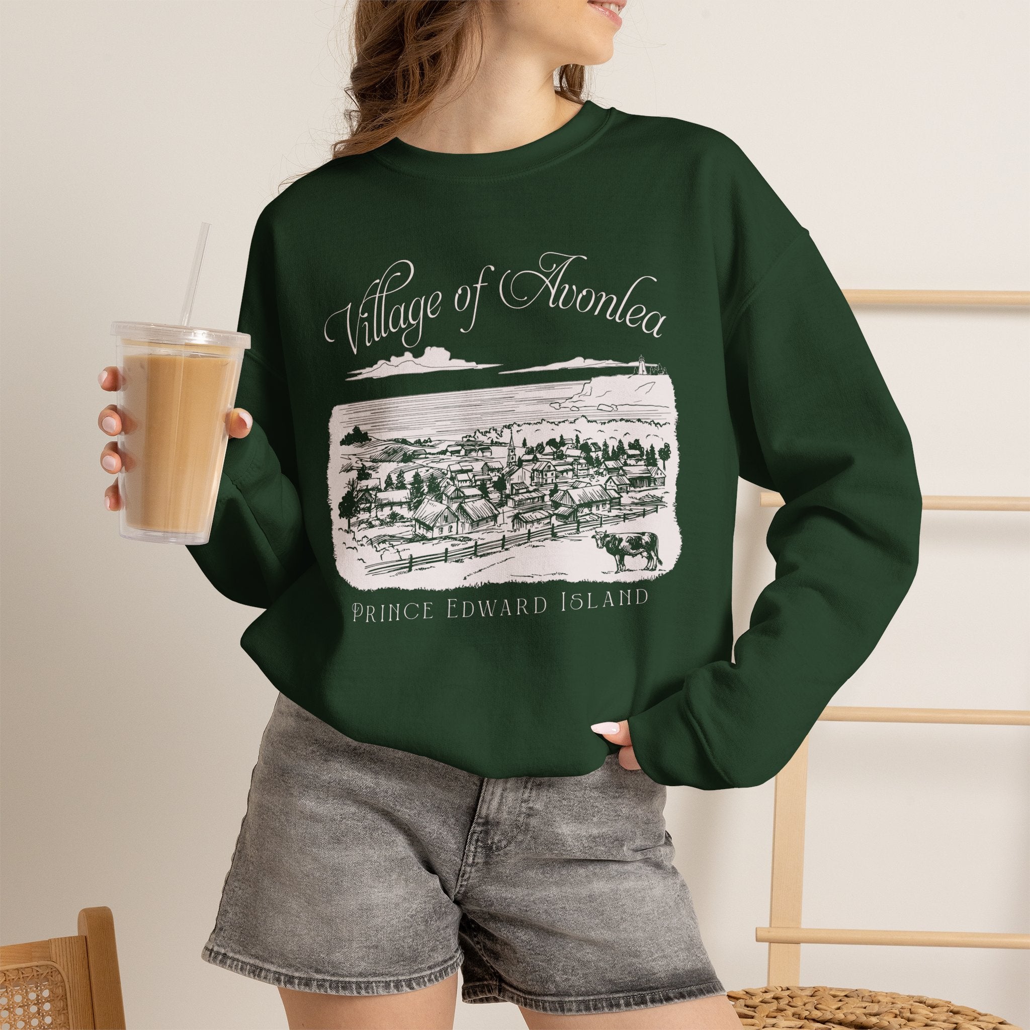 Vintage Village of Avonlea Illustration Sweatshirt