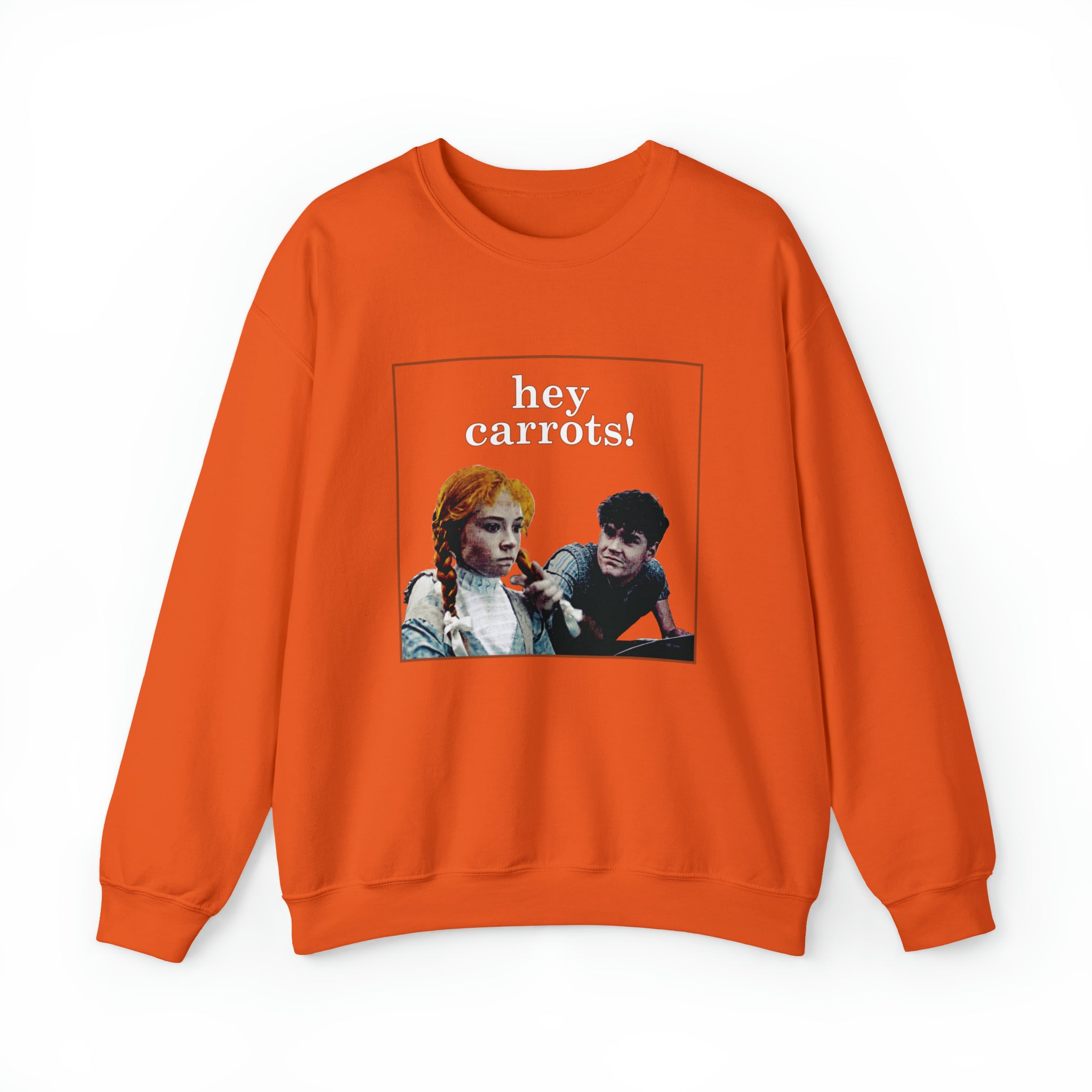 "Hey Carrots!" Graphic Crew Neck Sweatshirt