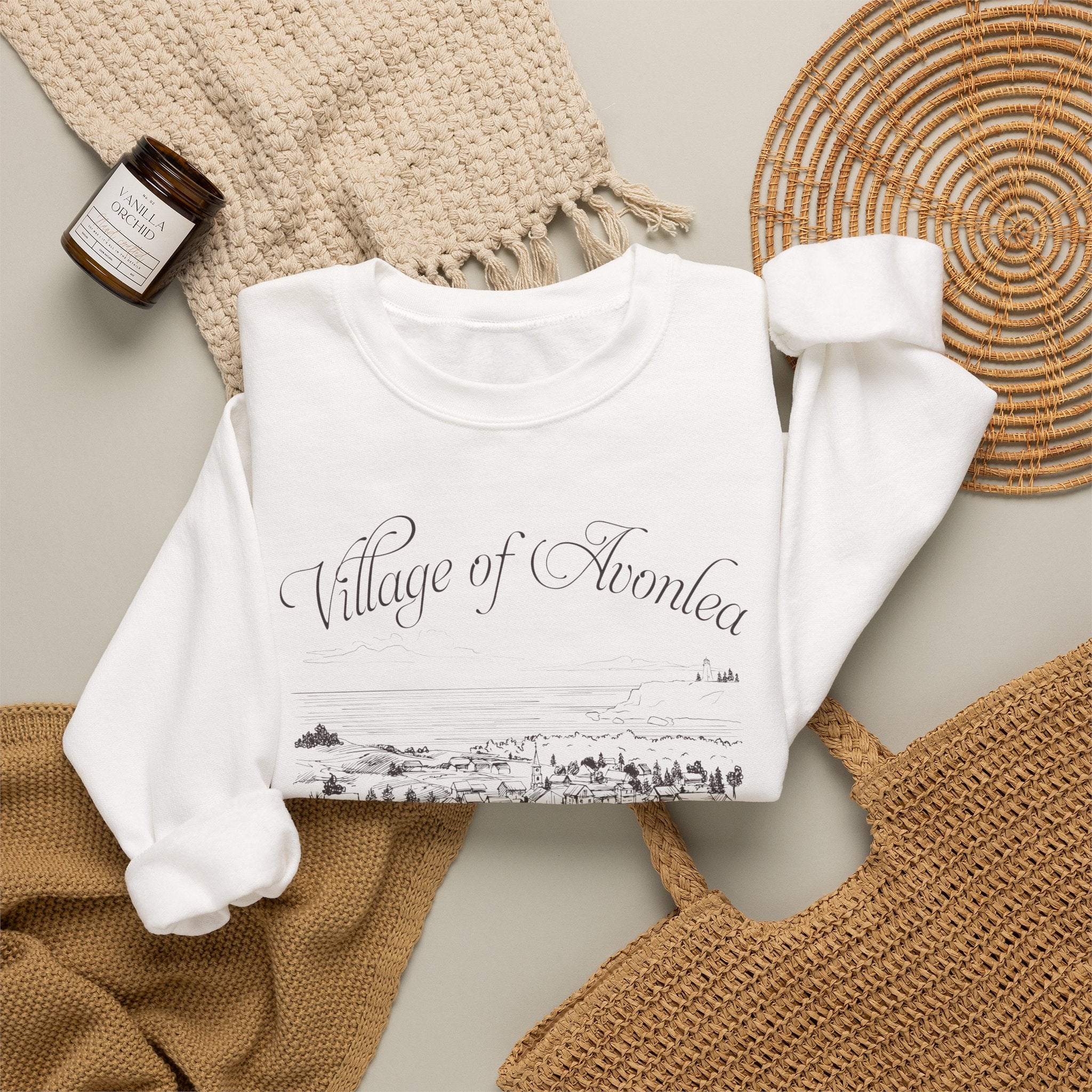 Vintage Village of Avonlea Illustration Sweatshirt