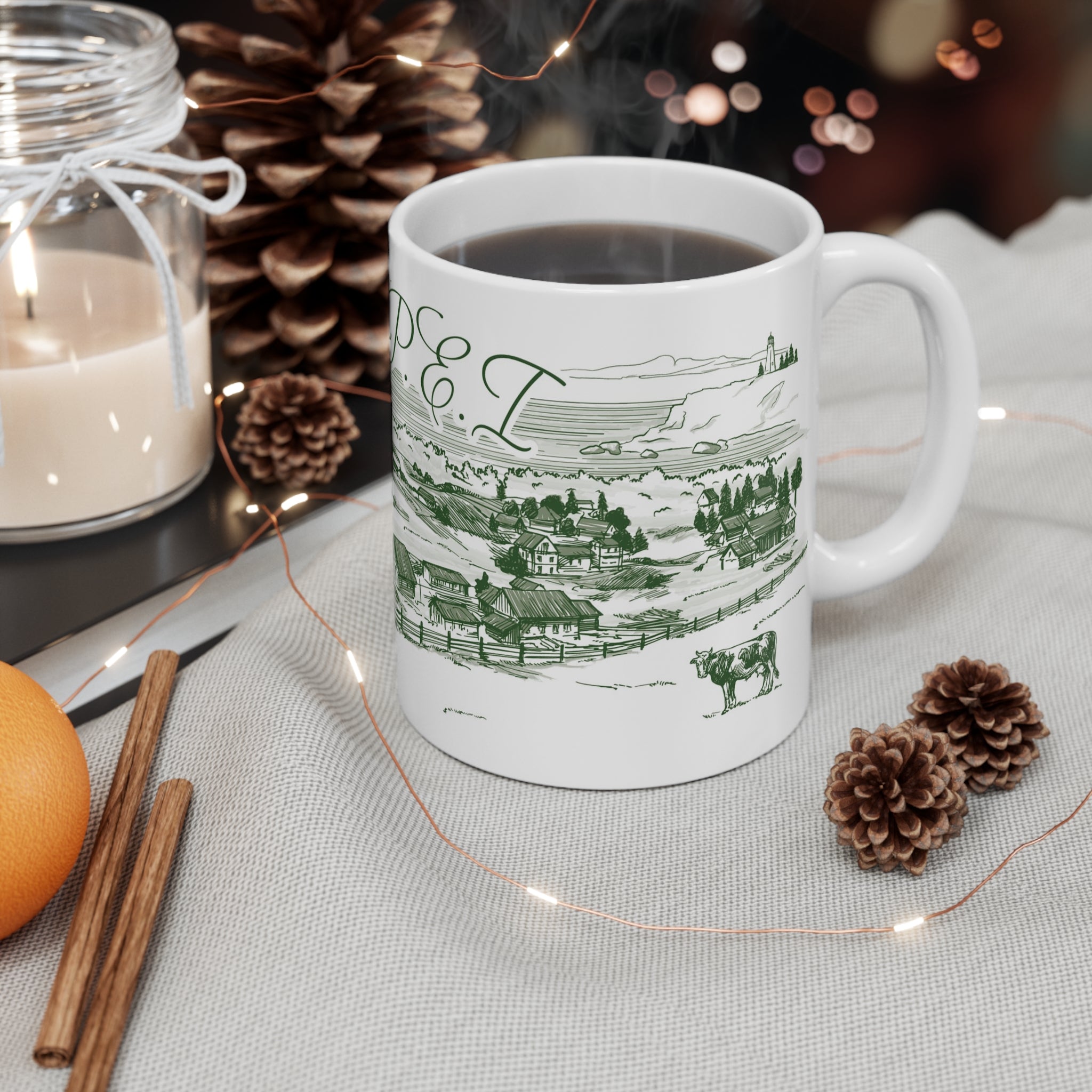 Avonlea, PEI Vintage Illustration Mug (Green)