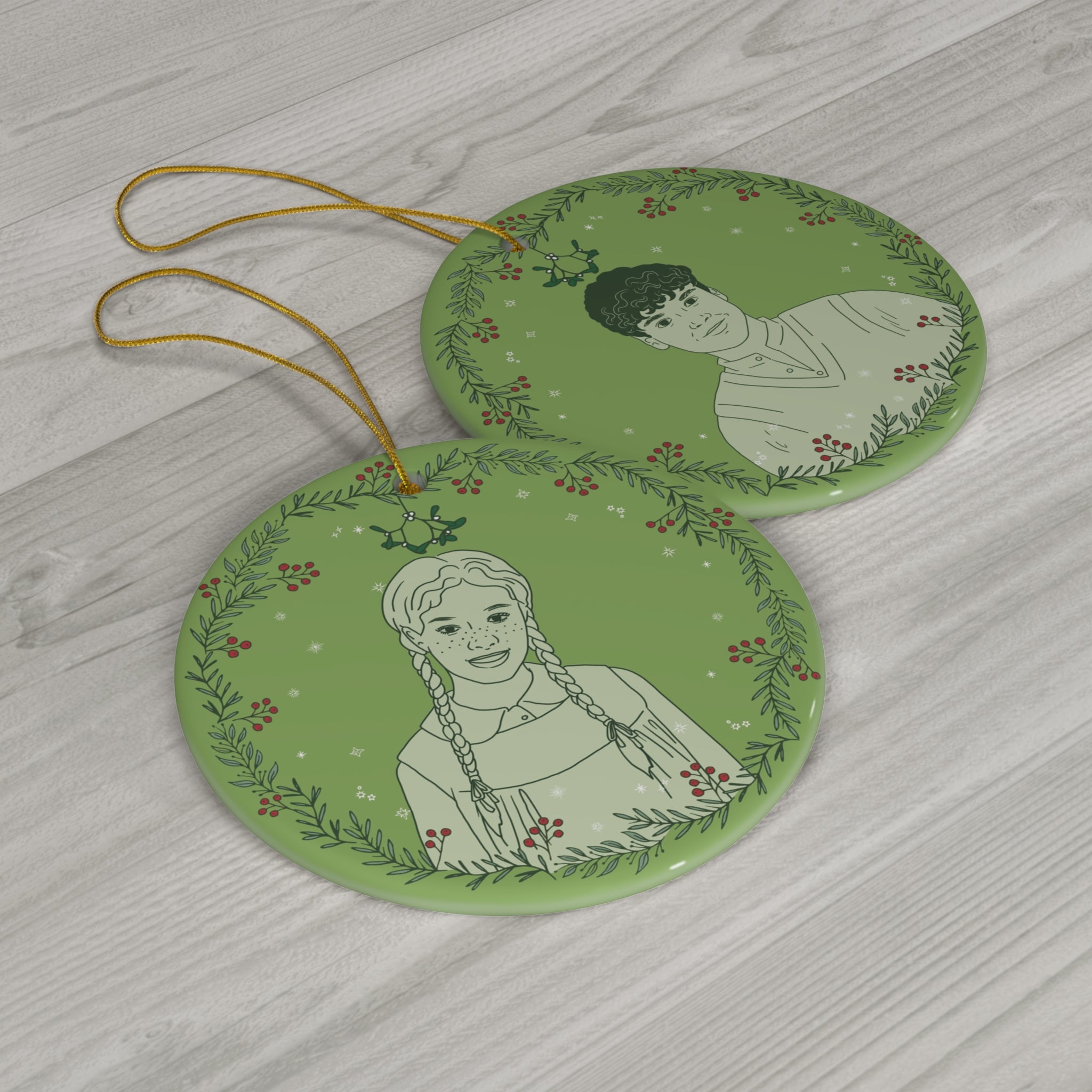 Anne & Gilbert Mistletoe Ceramic Ornament