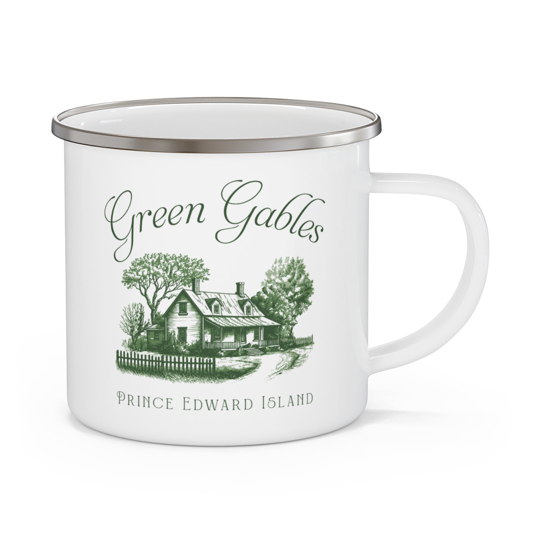 Green Gable Vintage Illustration Enamel Mug