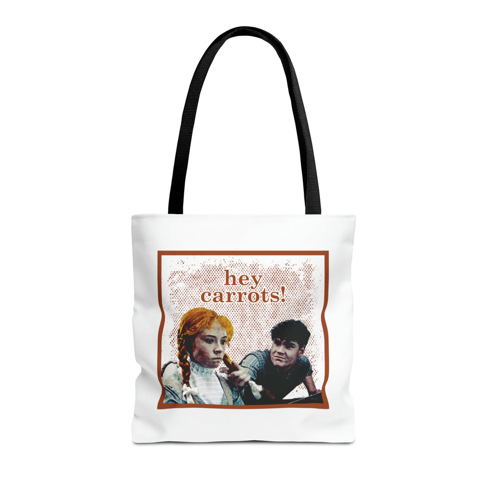"Hey Carrots!" Distressed Graphic Tote Bag