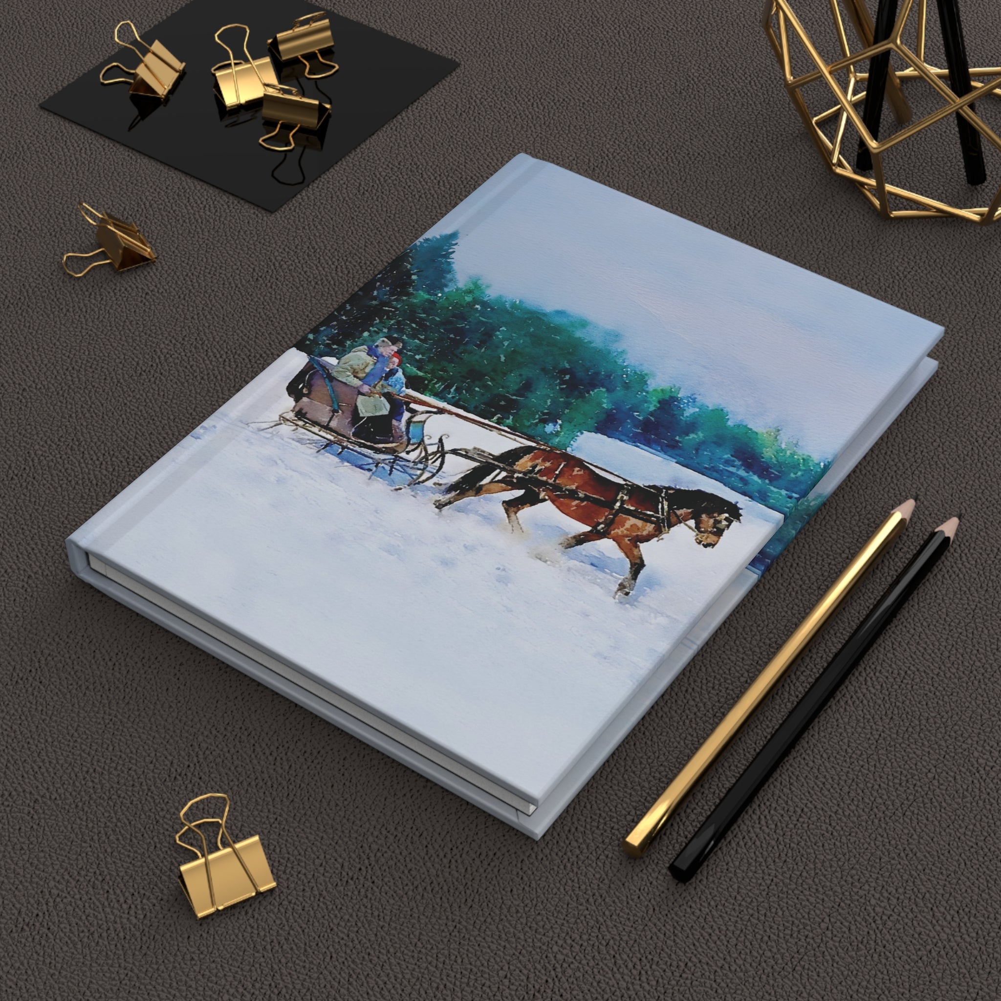 Morning Sleigh Ride Hardcover Journal