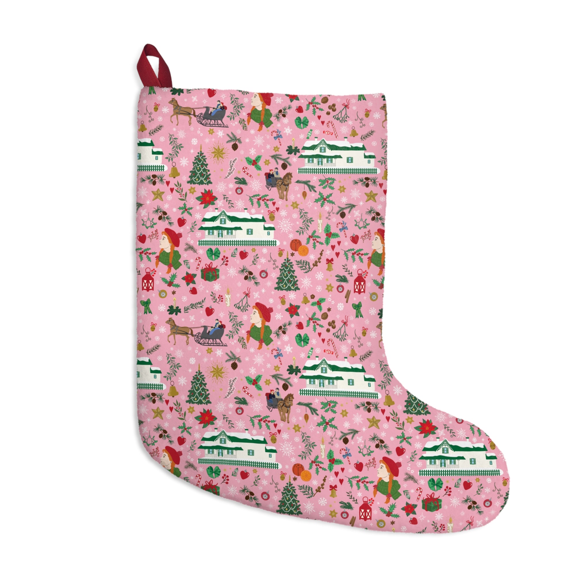 Anne of Green Gables Pink Christmas Stocking