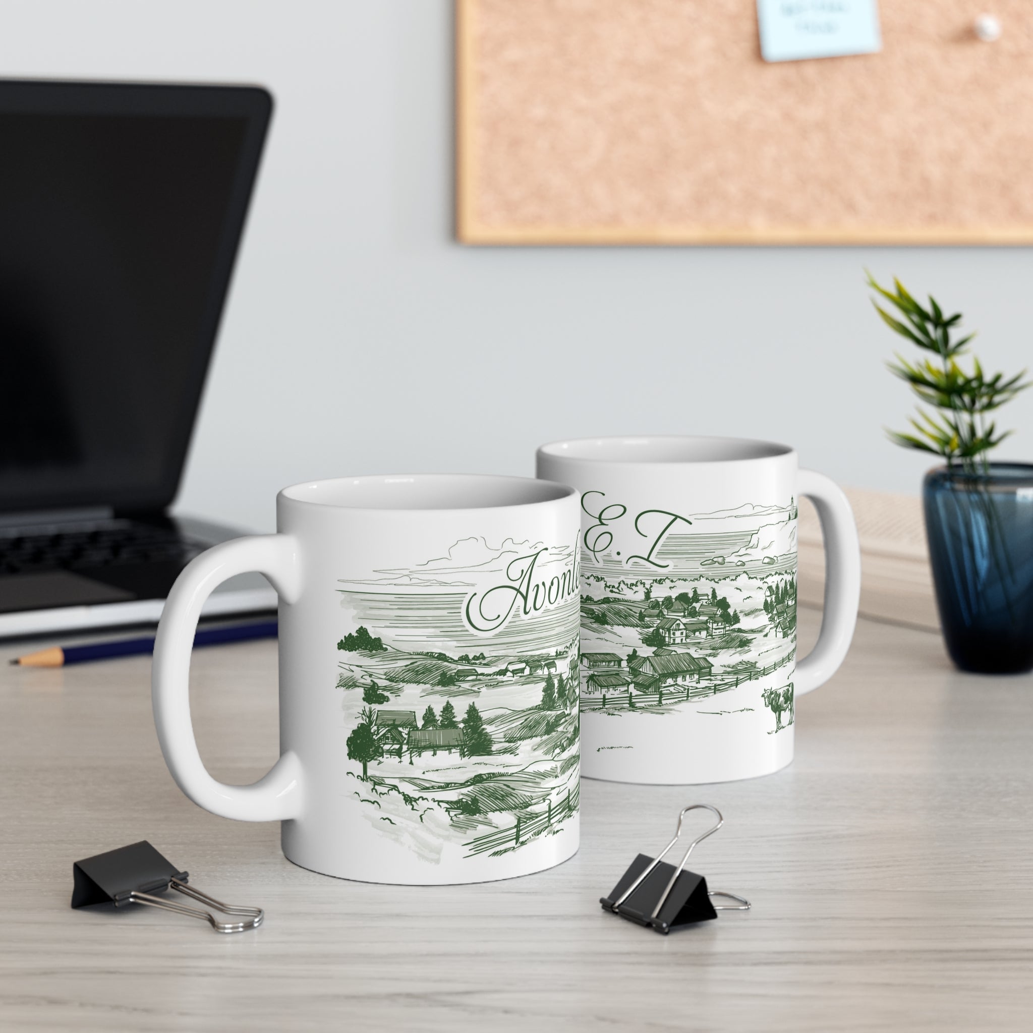 Avonlea, PEI Vintage Illustration Mug (Green)